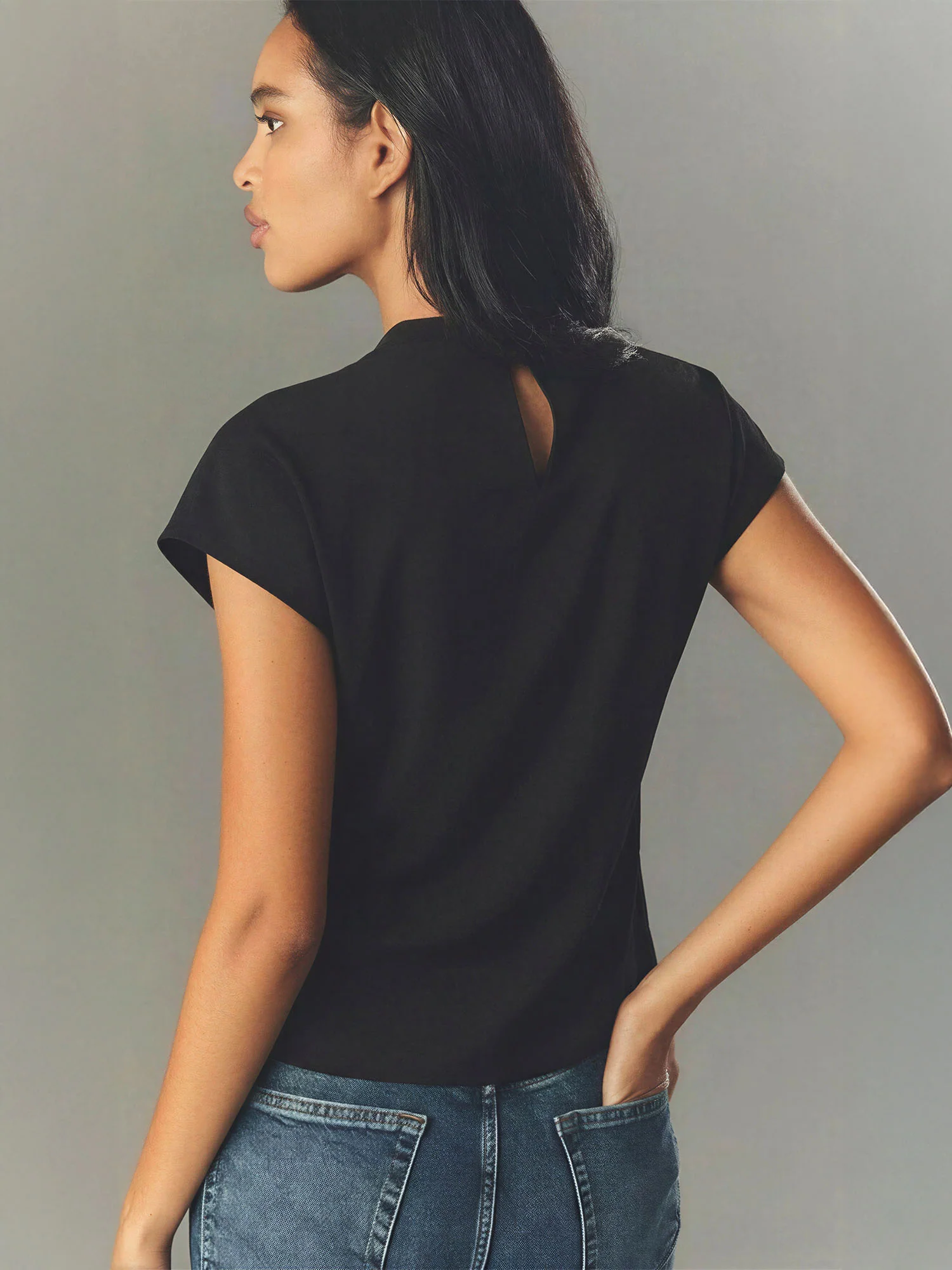 Mock Neck Cowl Top - Image 3