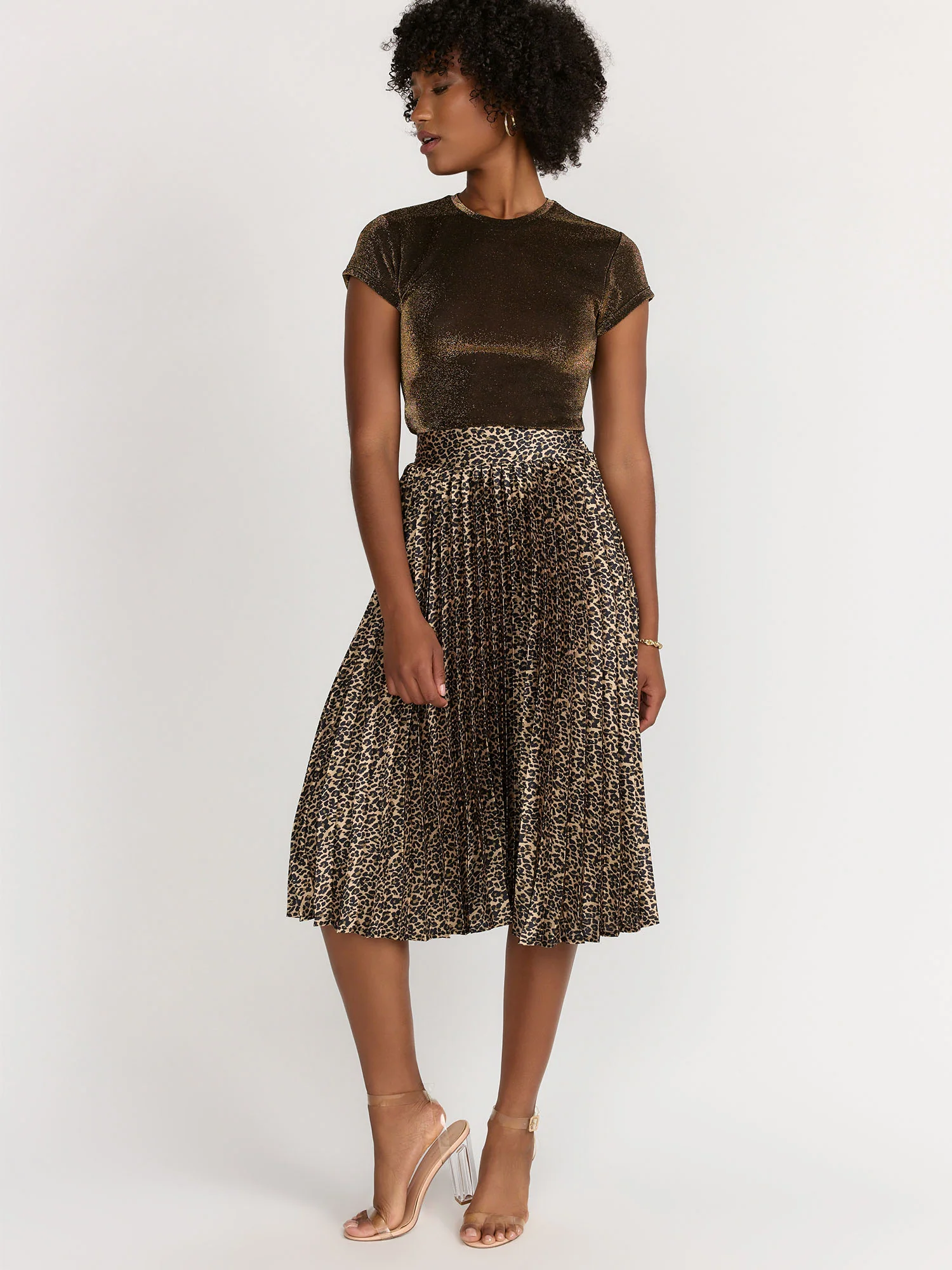 RD Style Short Sleeve Shimmer Mesh Crop T-Shirt - Brands We Love - Image 2