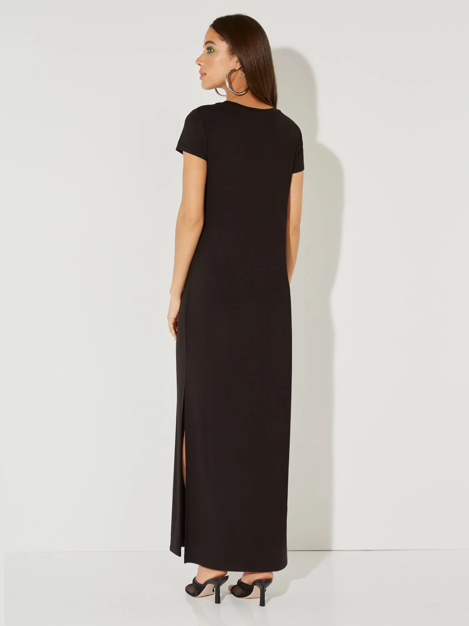 Short-Sleeve Side-Slit Maxi Dress - NY&C Style System - Image 3