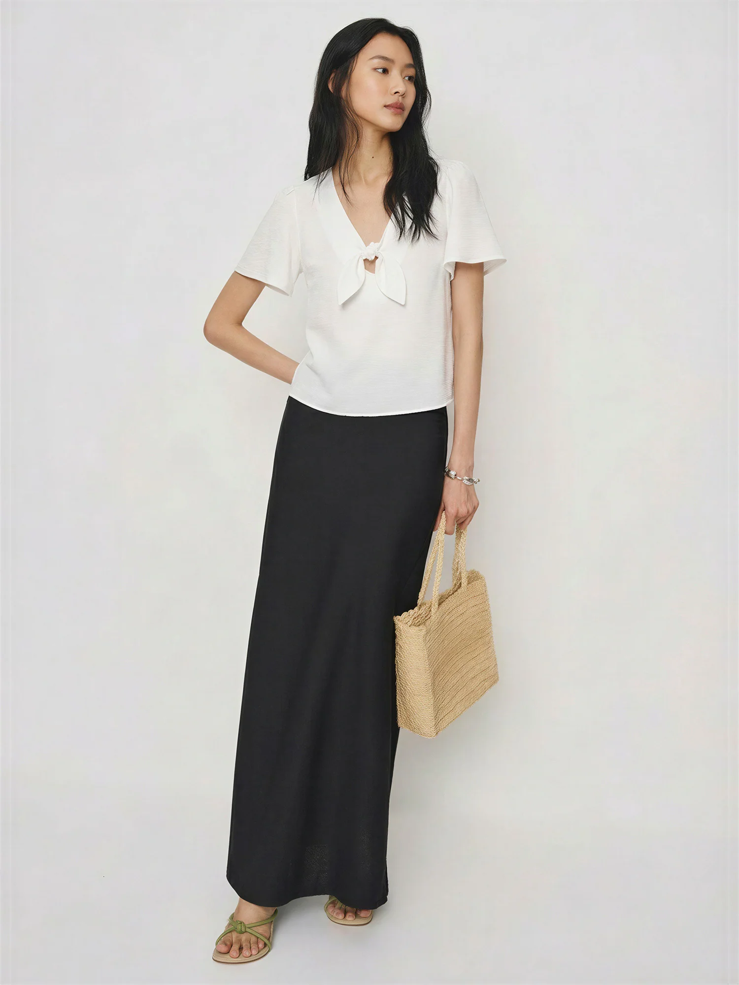 Short Sleeve Tie Front Blouse - Image 7
