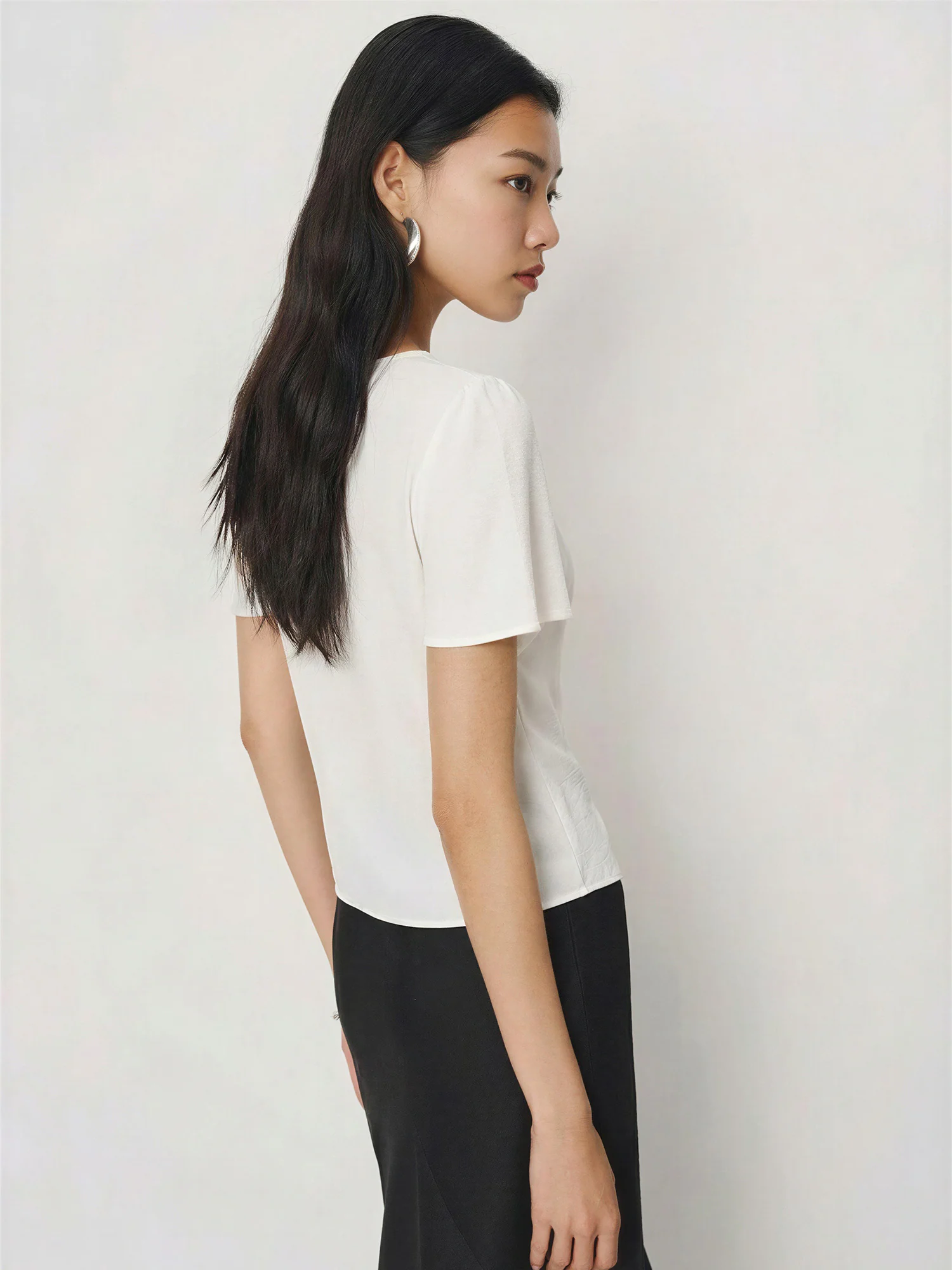 Short Sleeve Tie Front Blouse - Image 9