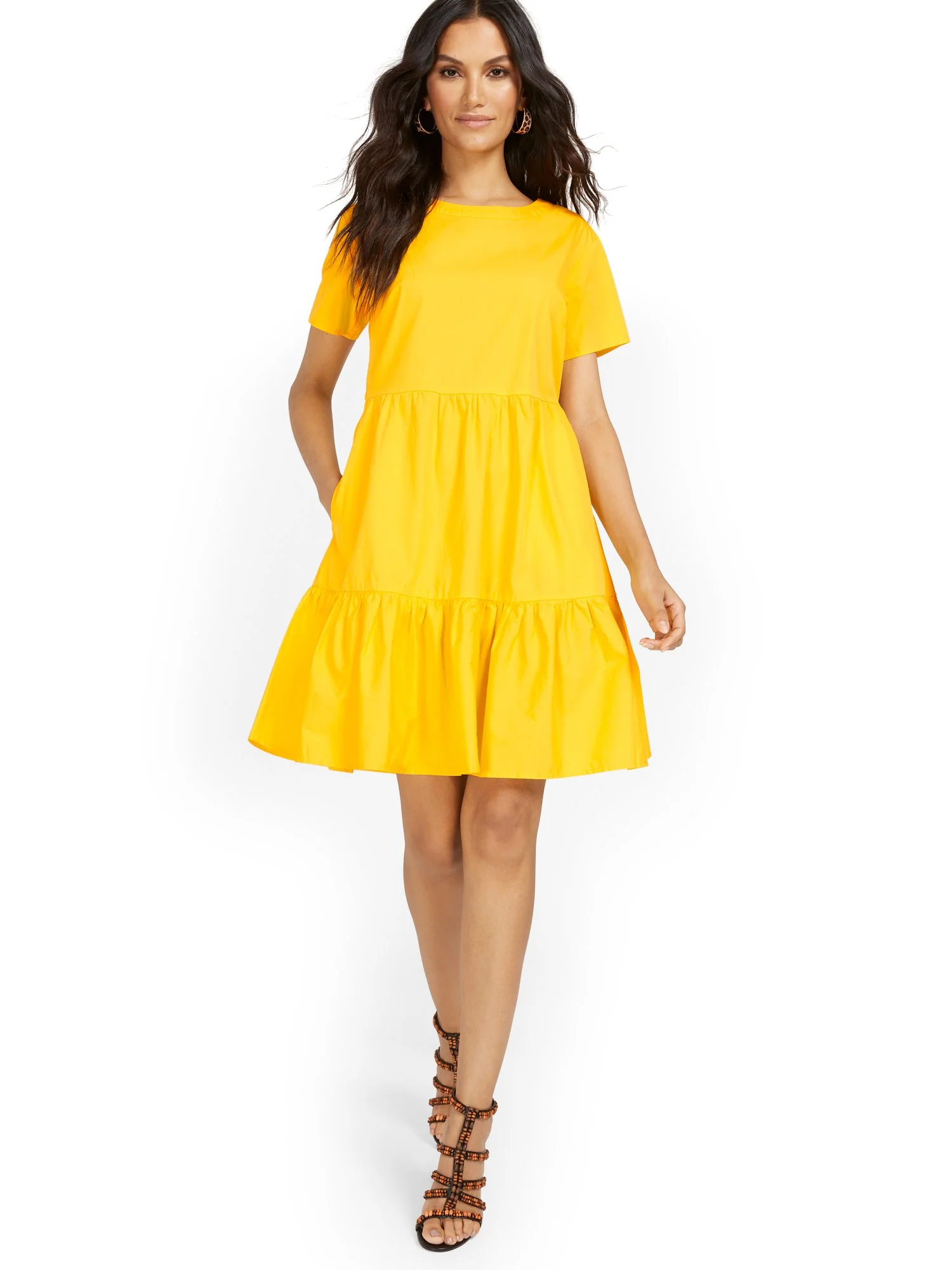 Short-Sleeve Tiered Babydoll Dress - Image 5