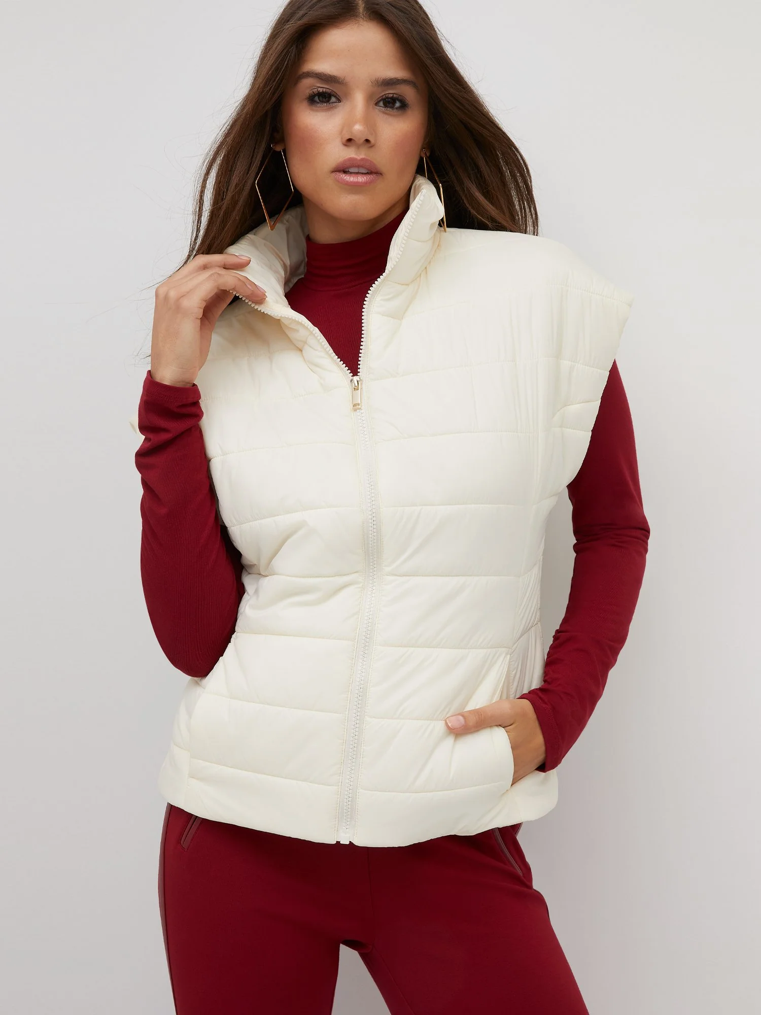 Short-Sleeve Zip-Front Puffer Vest - Image 17
