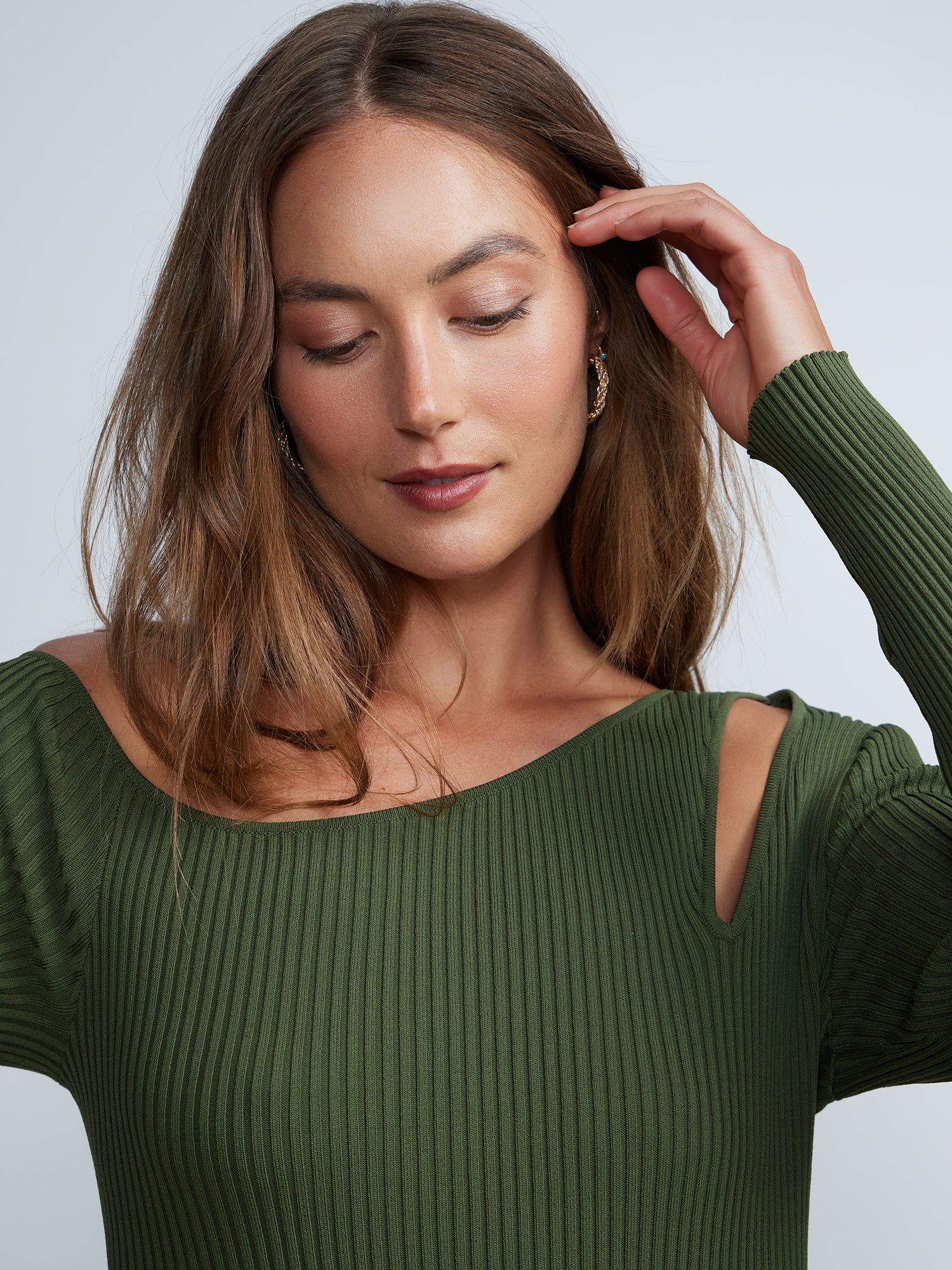 Shoulder Cut-out Sweater Dress - Image 4
