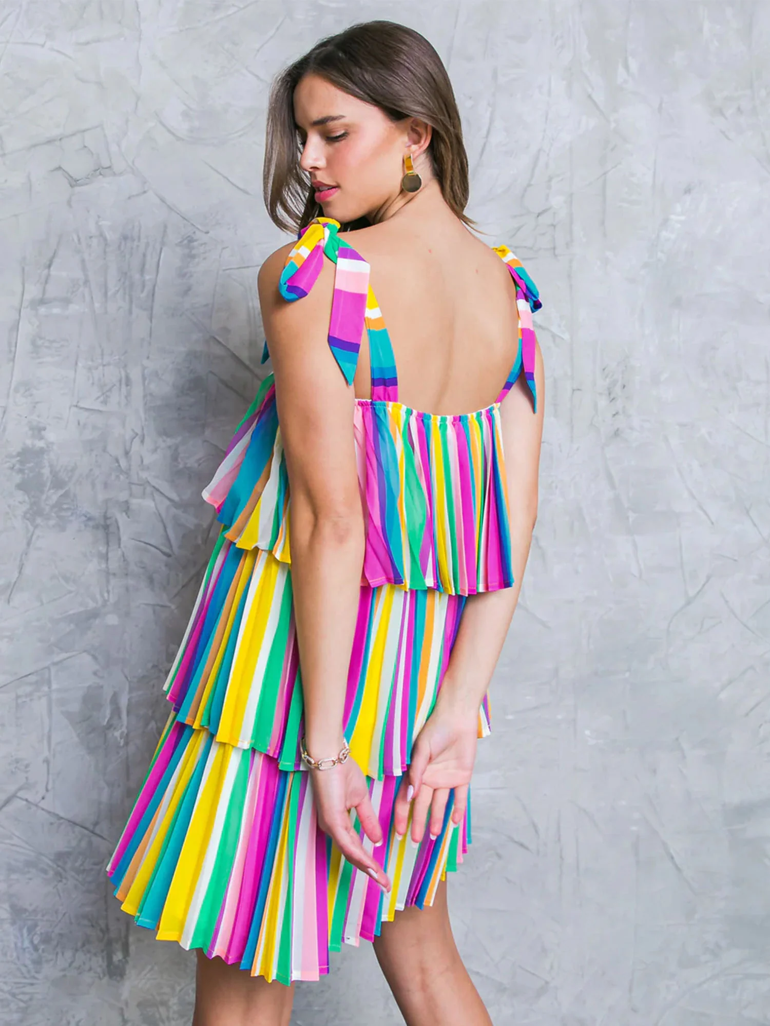 Flying Tomato Shoulder Tie Tiered Mini Dress - Brands We Love - Image 4