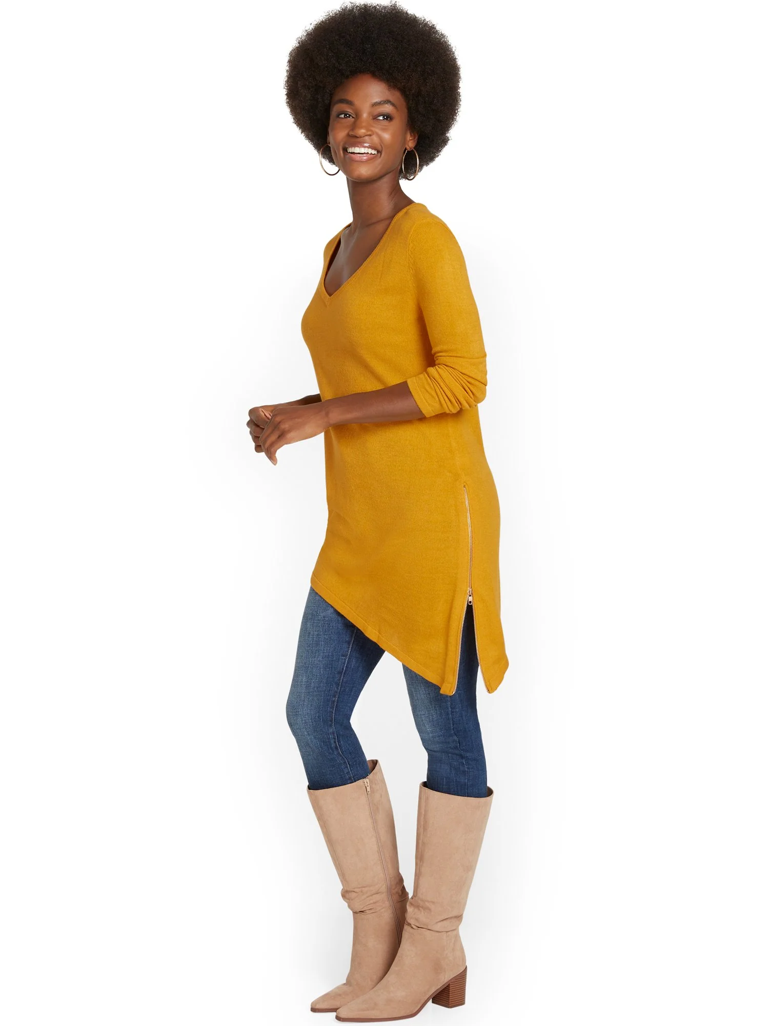 Side-Zip Tunic Sweater - Image 14