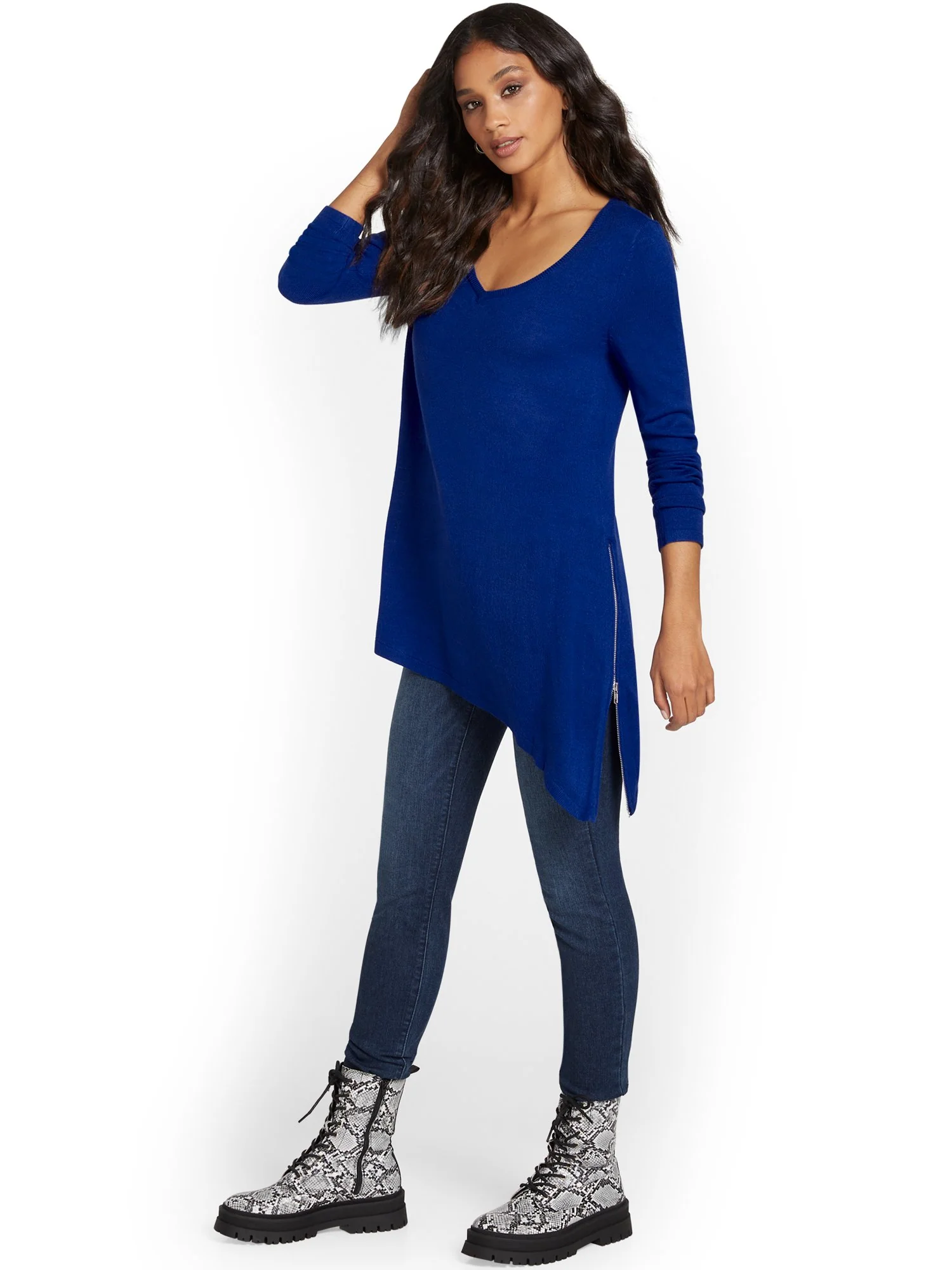 Side-Zip Tunic Sweater - Image 17