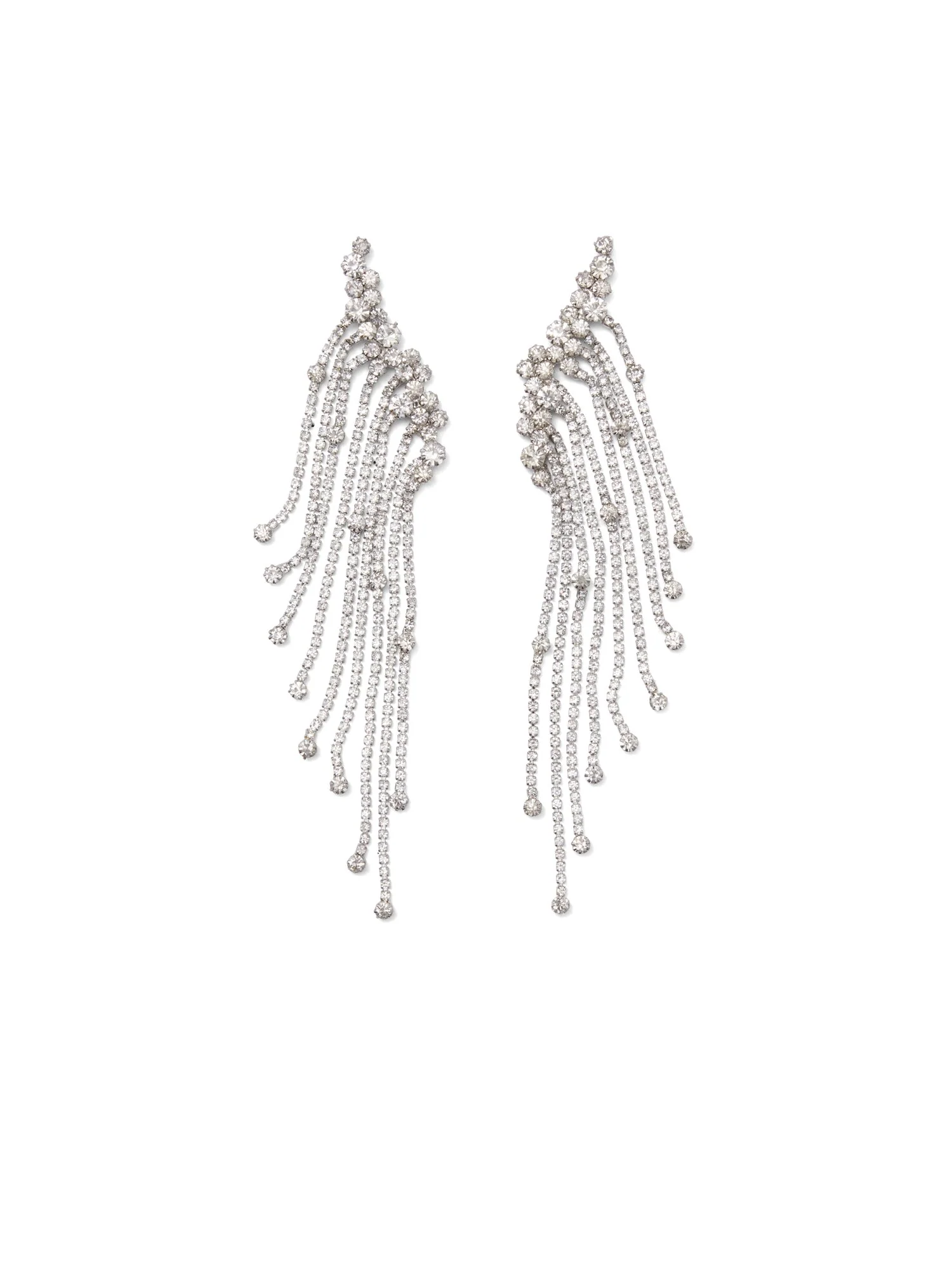 Silver-Tone Fringe Earring