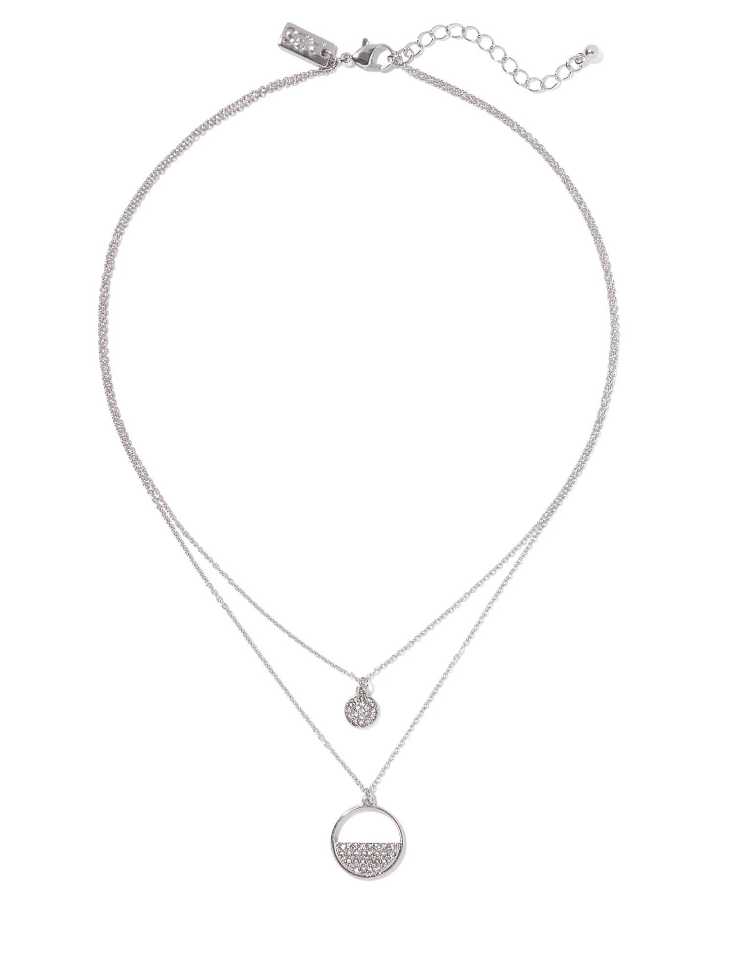 Silver Two-Chain Layer Necklace