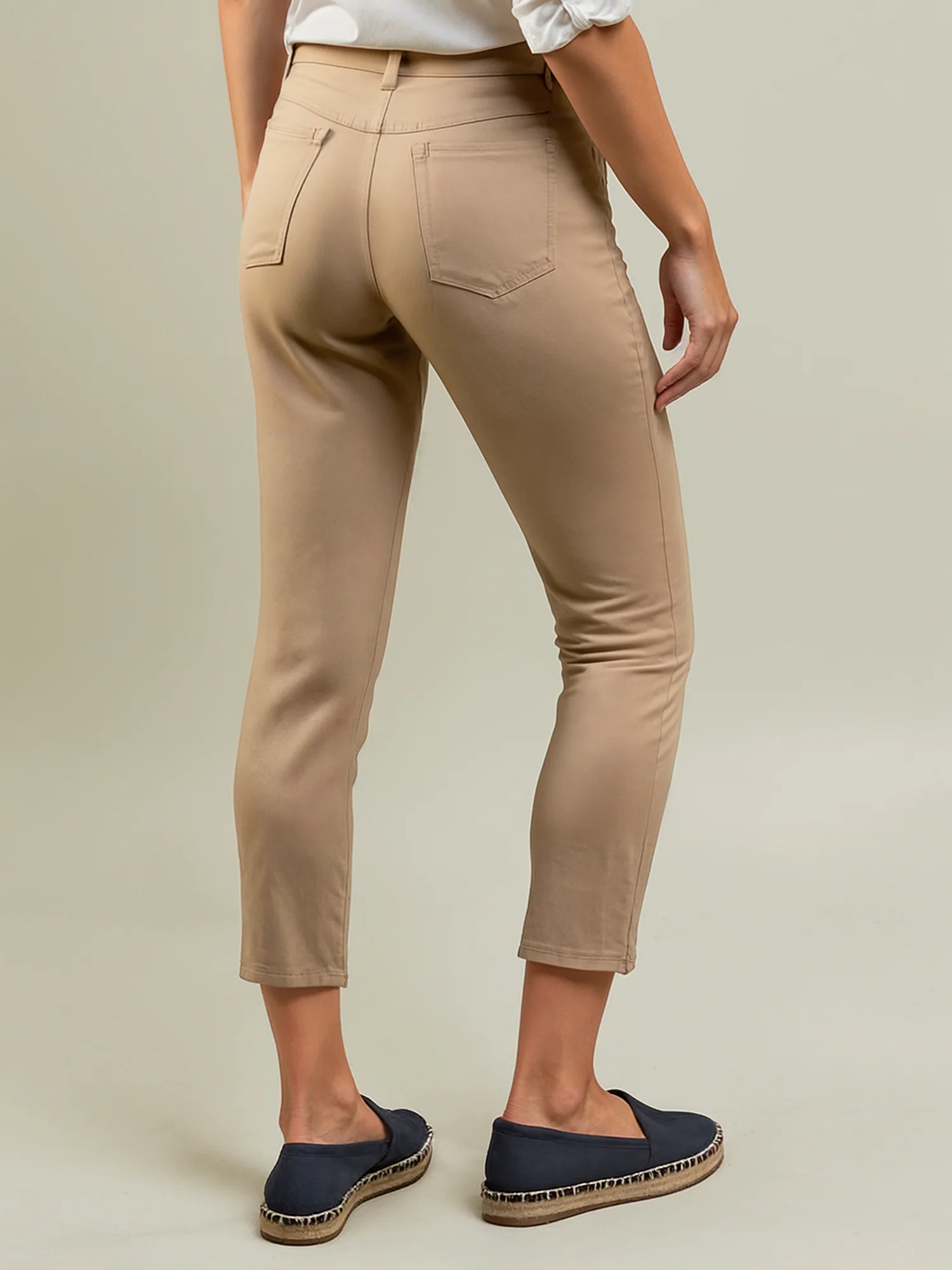 Skinny Mid Rise Double Pocket Stretch Pants - Image 2