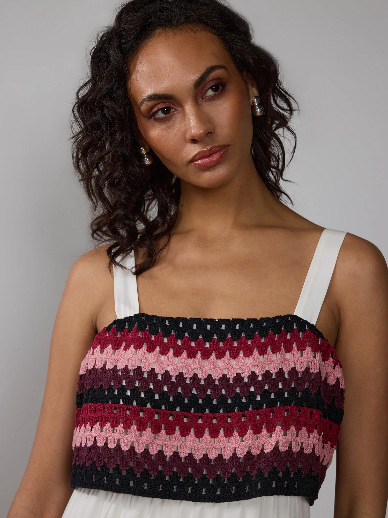 Sleeveless Crochet Bodice Midi Dress - Image 4