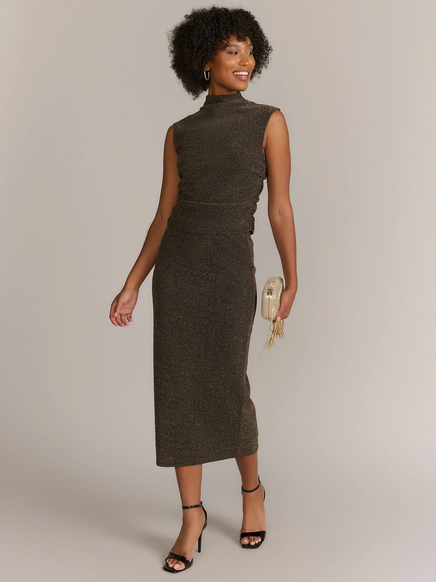 Gilli Sleeveless High Neck Glitter Top - Brands We Love - Image 2