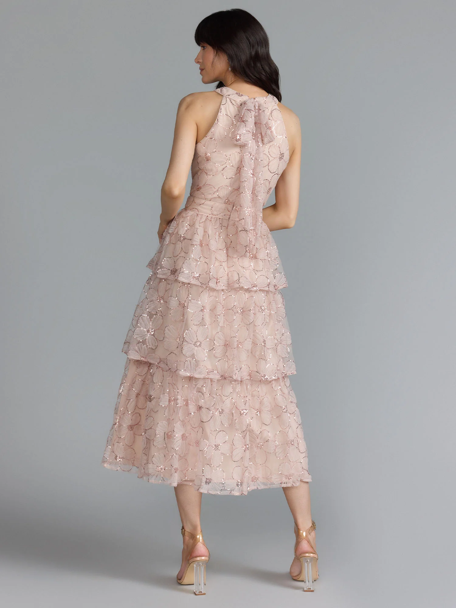 Just Me Sleeveless Floral Sequin Maxi Dress - Brands We Love - Image 3