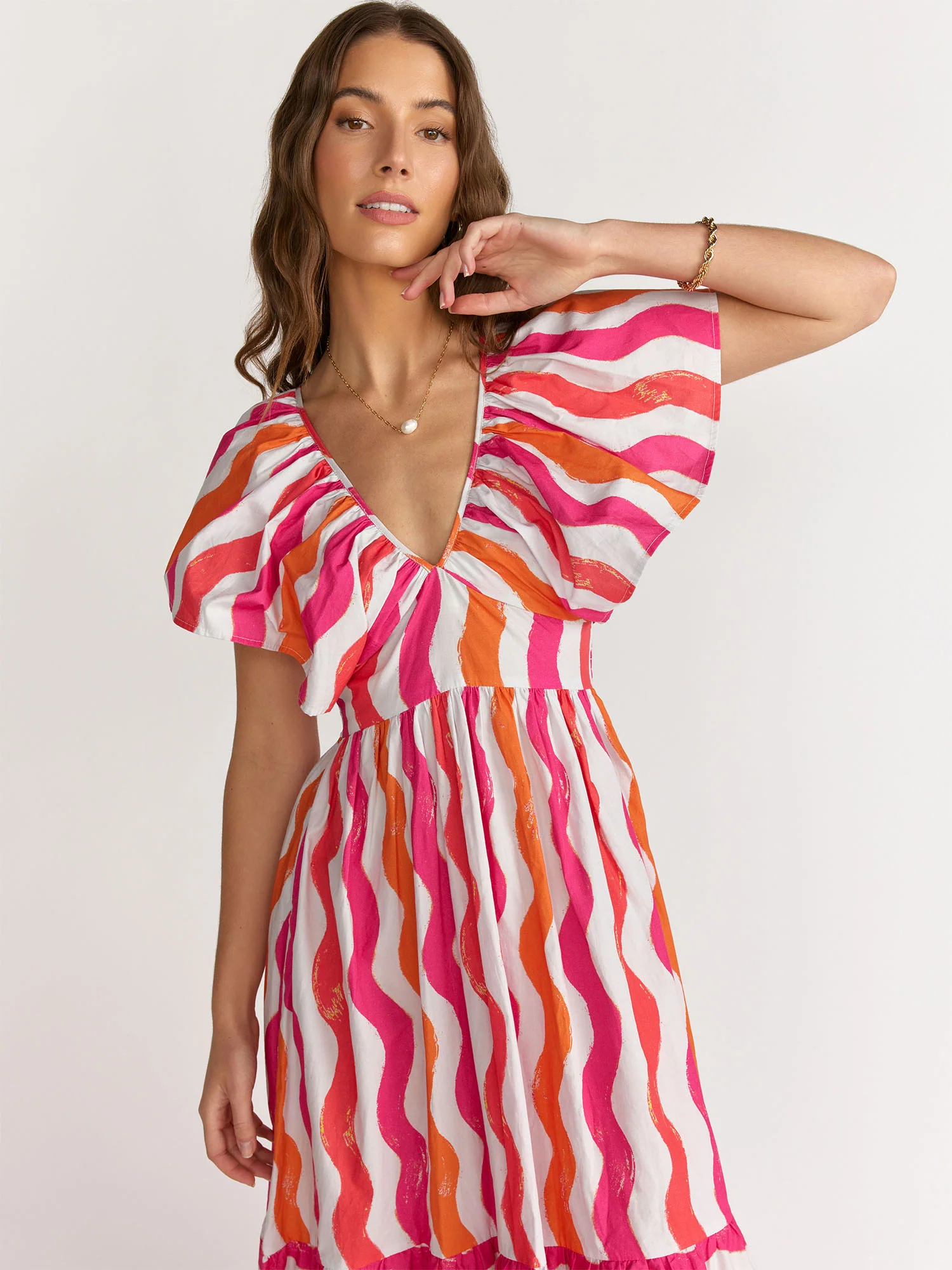 Flying Tomato Ruffle Sleeve Striped Dress - Brands We Love - Image 3
