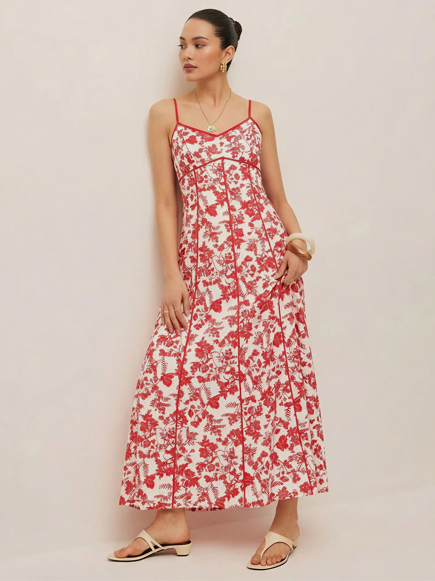 Scarlet Bloom Floral Maxi Dress - Image 3