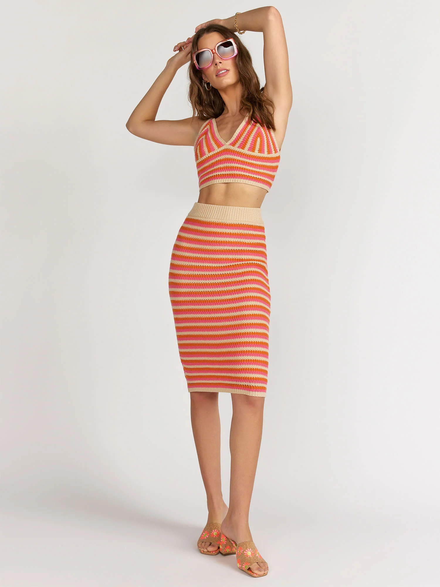 Lena Striped Cropped Crochet Top - Brands We Love - Image 2