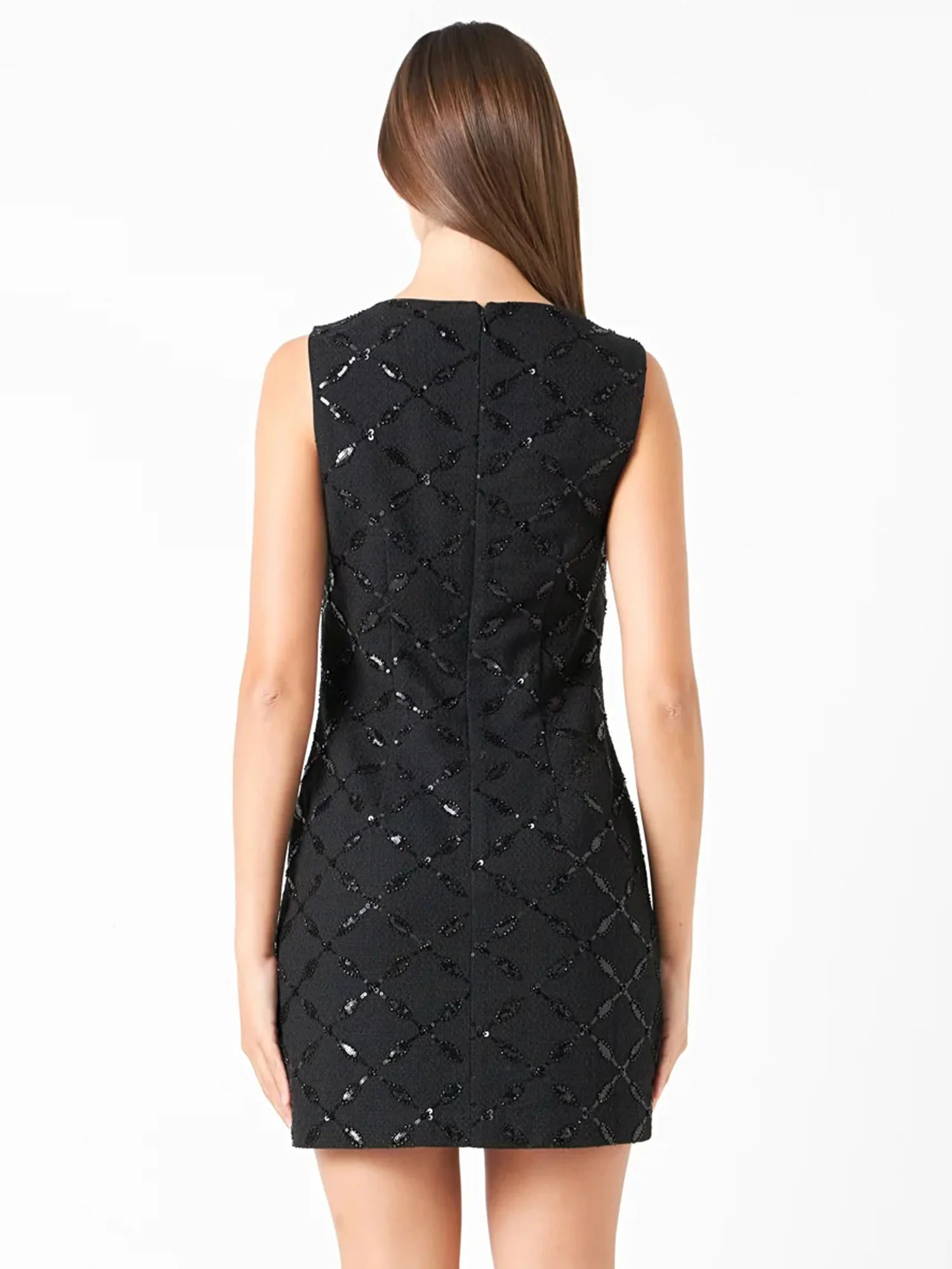 Endless Rose Sleeveless Tweed Sequin Mini Dress - Brands We Love - Image 4