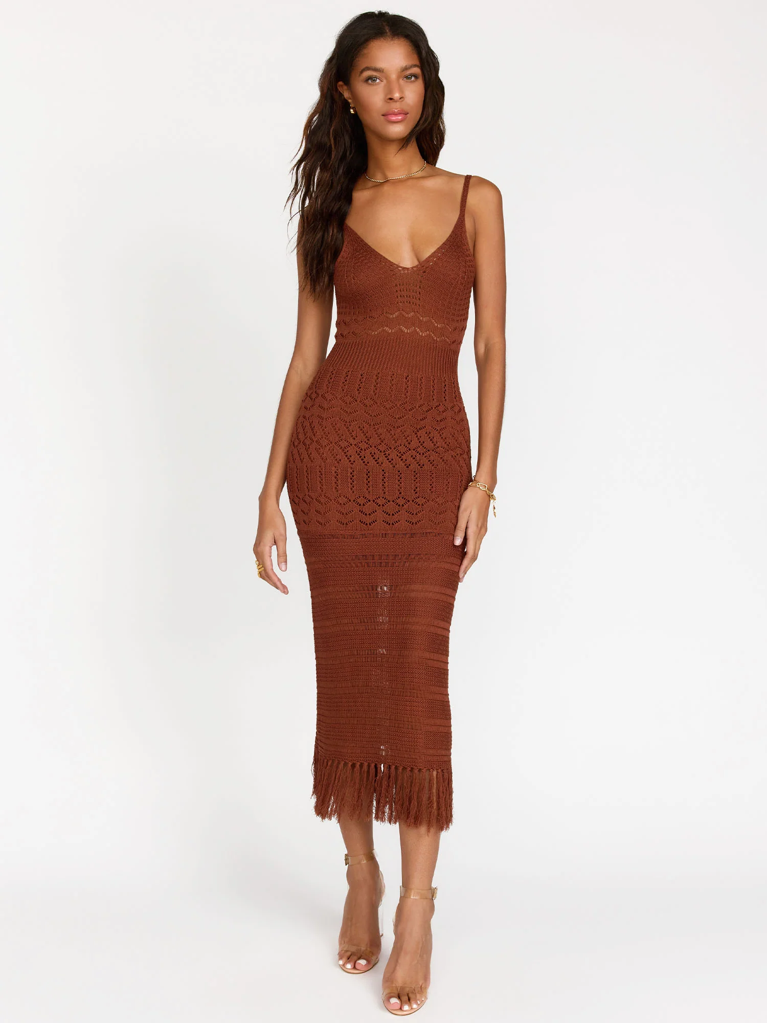 Lush Sleeveless Crochet Fringe Maxi Dress - Brands We Love - Image 2