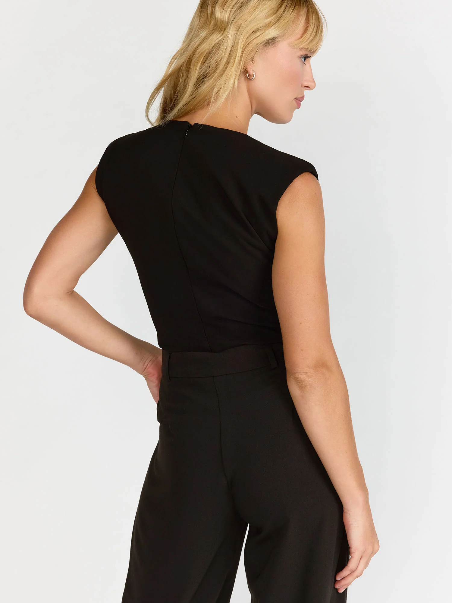 Sleeveless Crystal Trim V-Neck Bodysuit - Luxy USA - Image 5