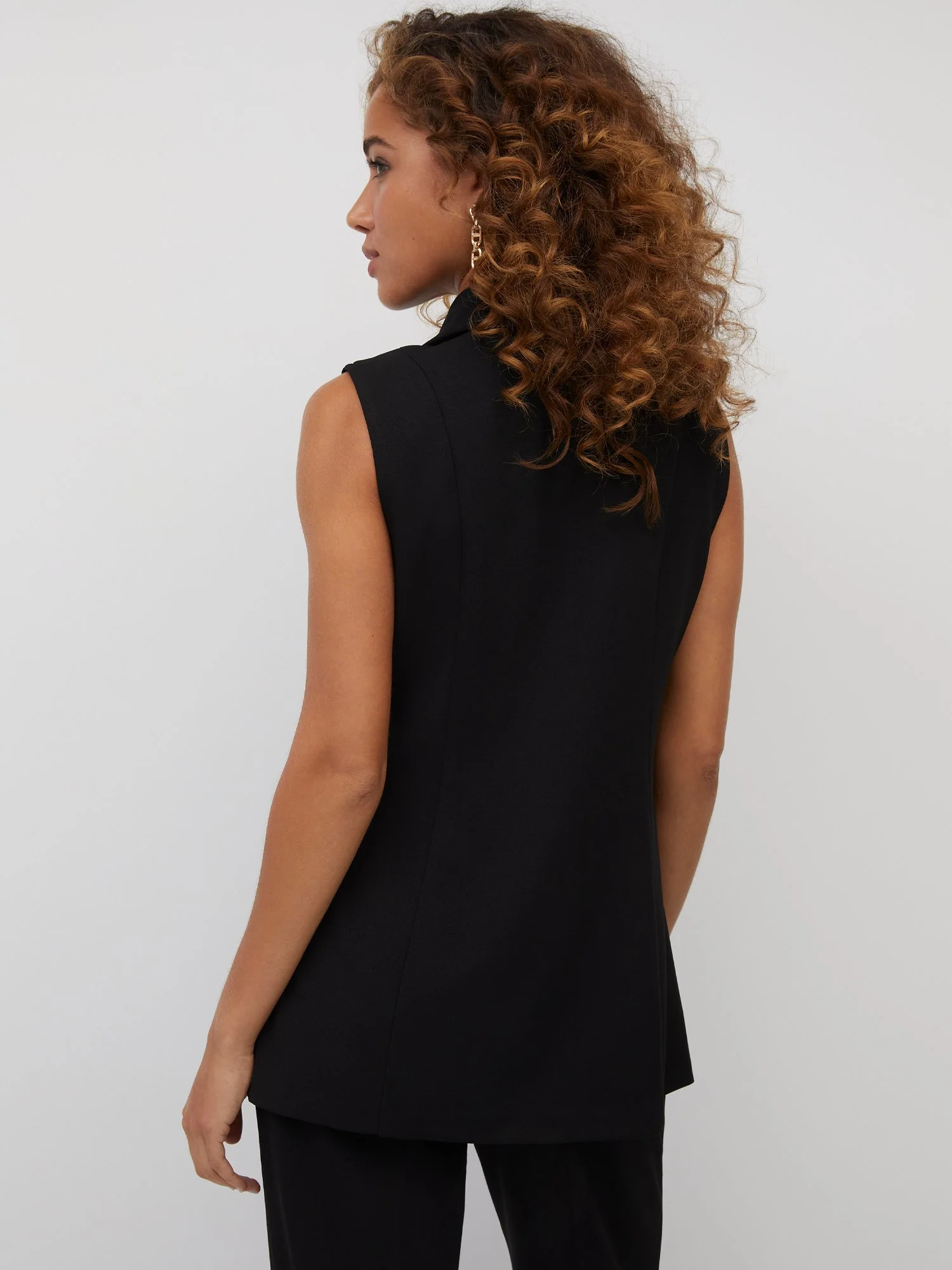 Sleeveless Double-Breasted Vest - Magic Crepe® - Image 3