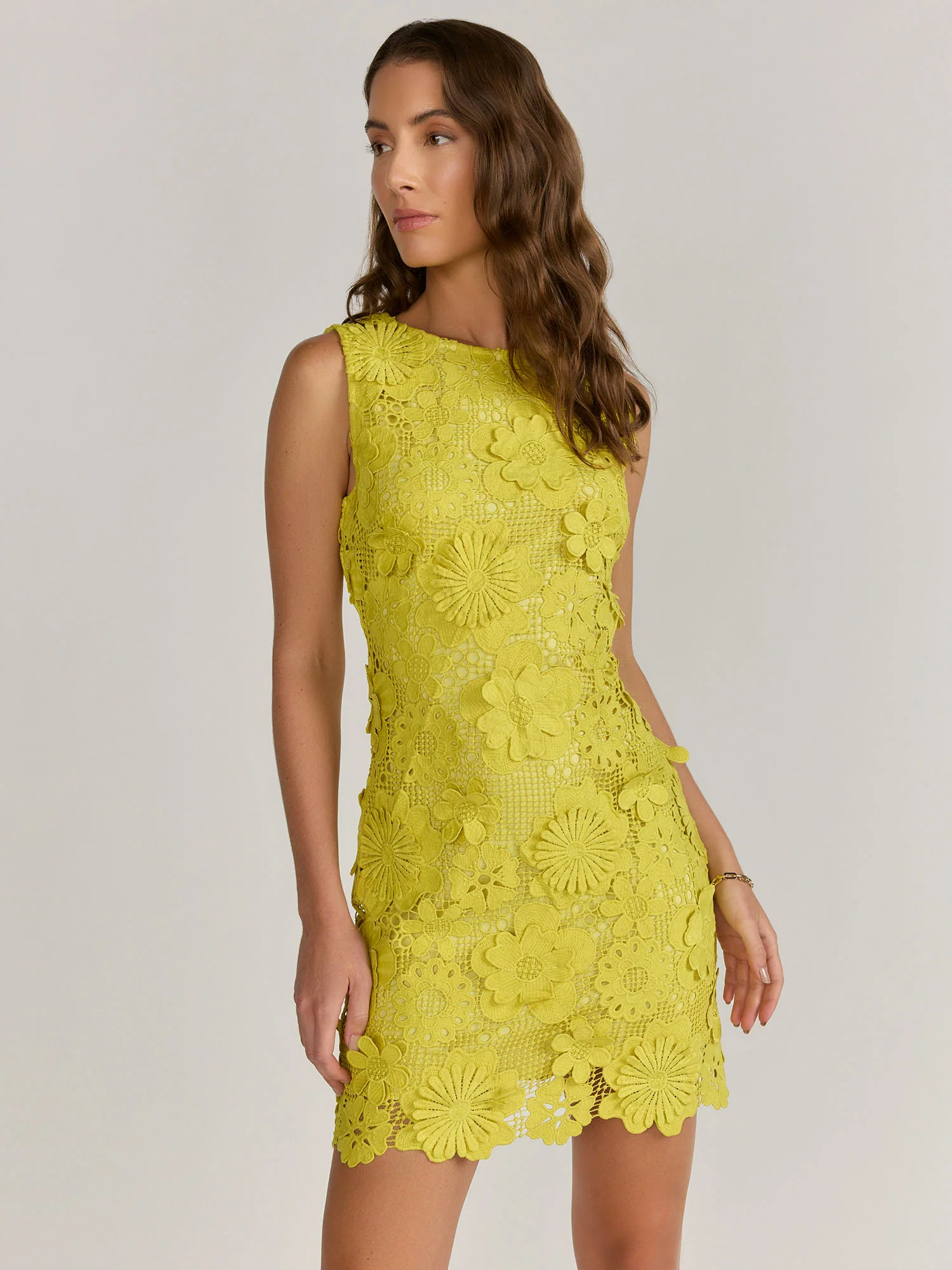 Just Me Sleeveless Floral Crochet Dress - Brands We Love