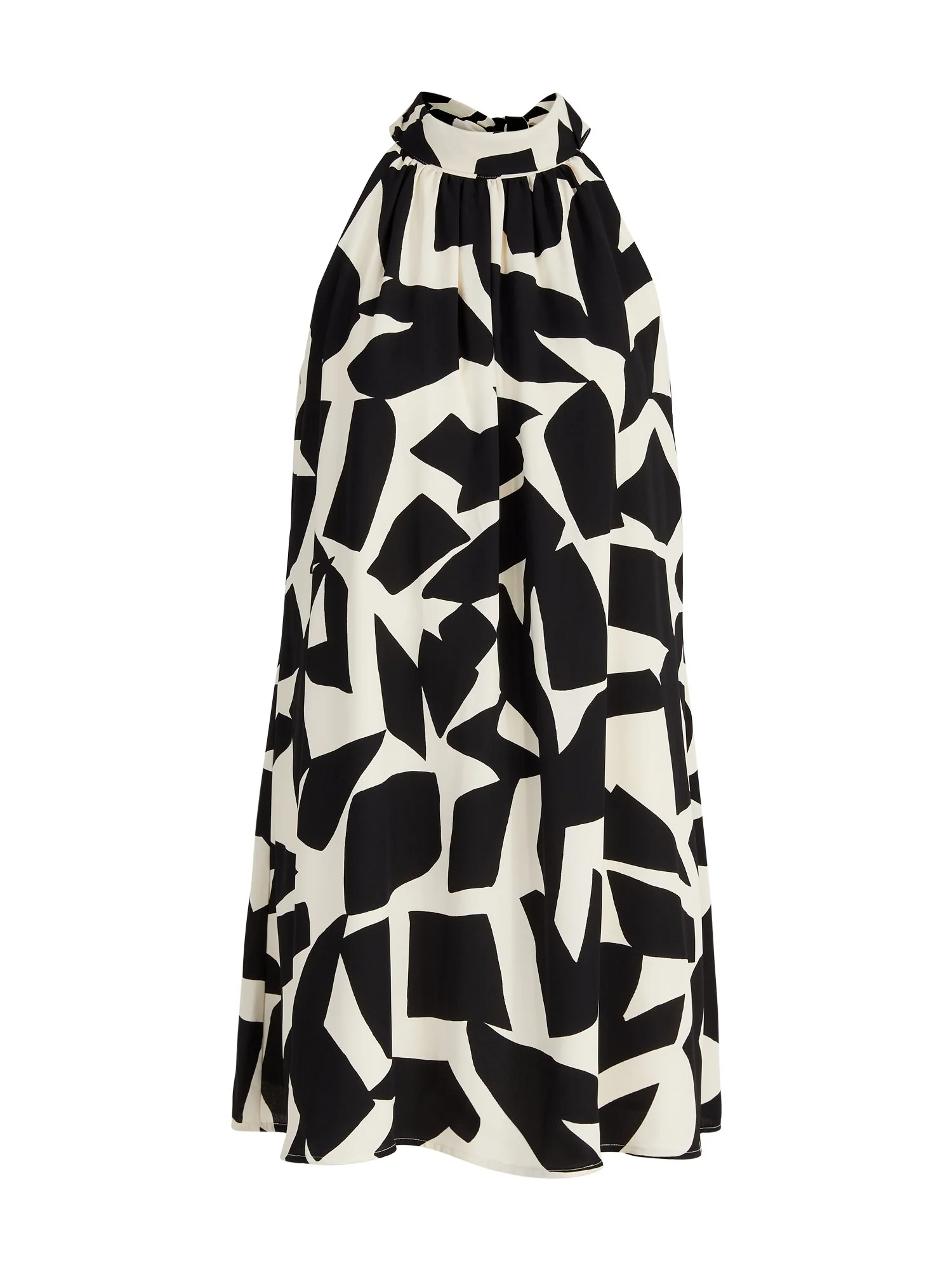 Sleeveless Geometric Tie-Collar Shift Dress - The NY&C Legacy Collection - Image 2