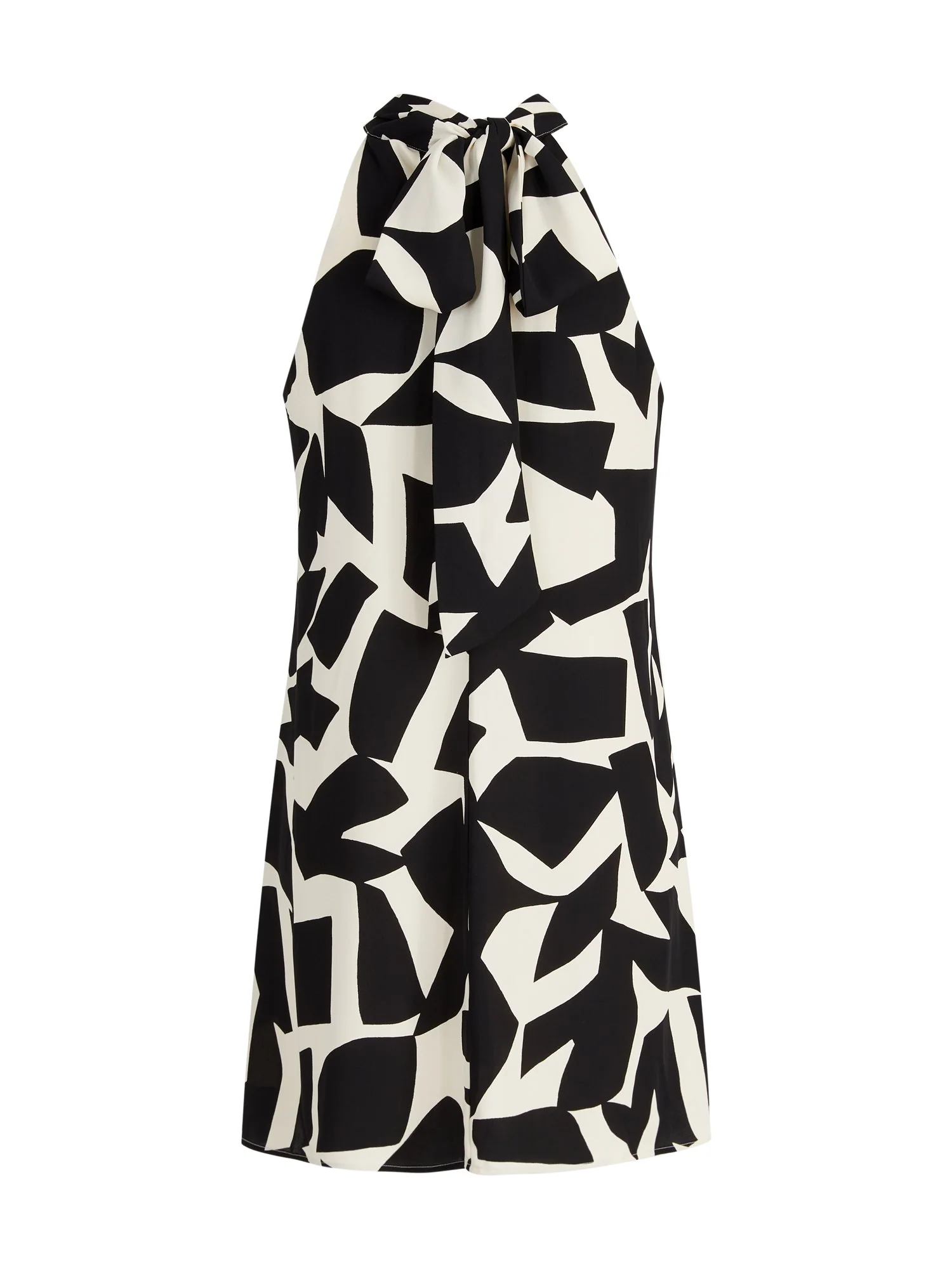 Sleeveless Geometric Tie-Collar Shift Dress - The NY&C Legacy Collection - Image 3