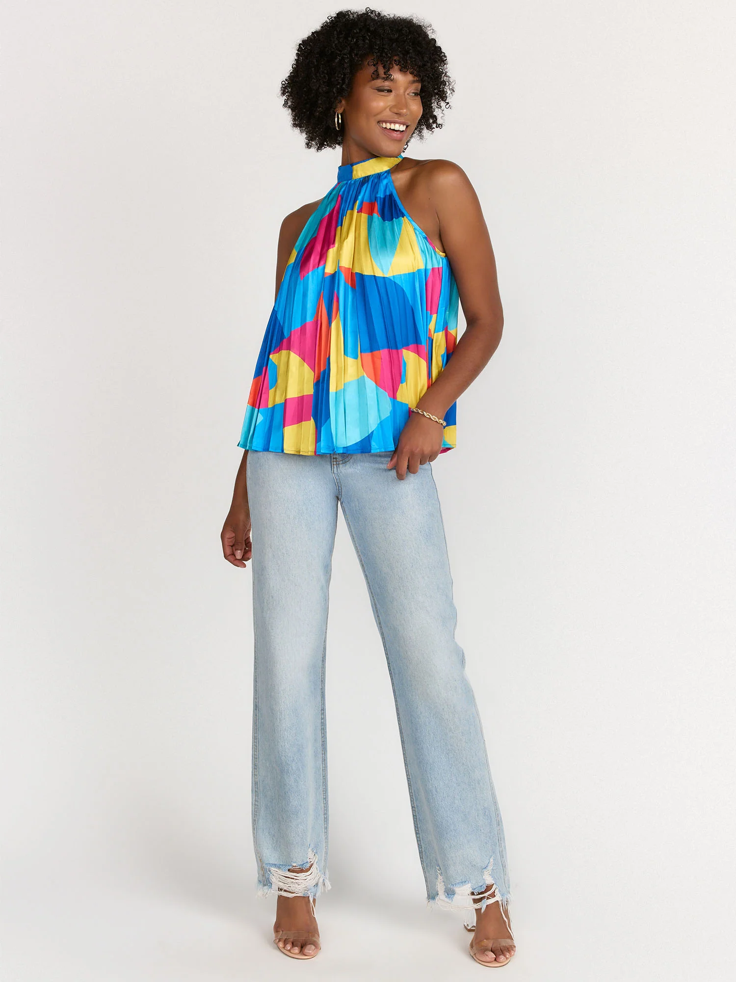 Flying Tomato Sleeveless Halter Neck Pleated Top - Brands We Love - Image 3