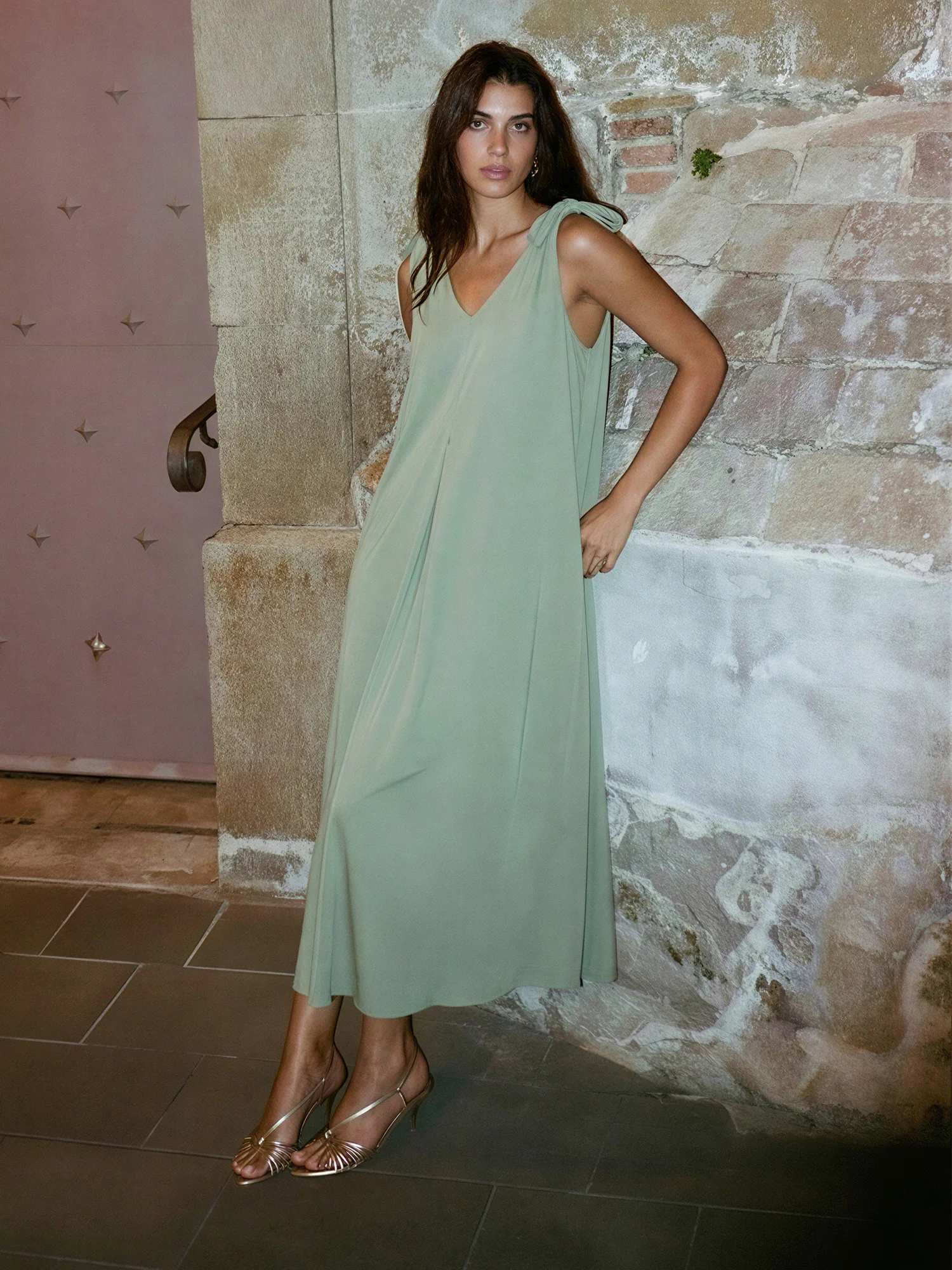 Sleeveless Knot Shoulder Maxi Dress - Image 6
