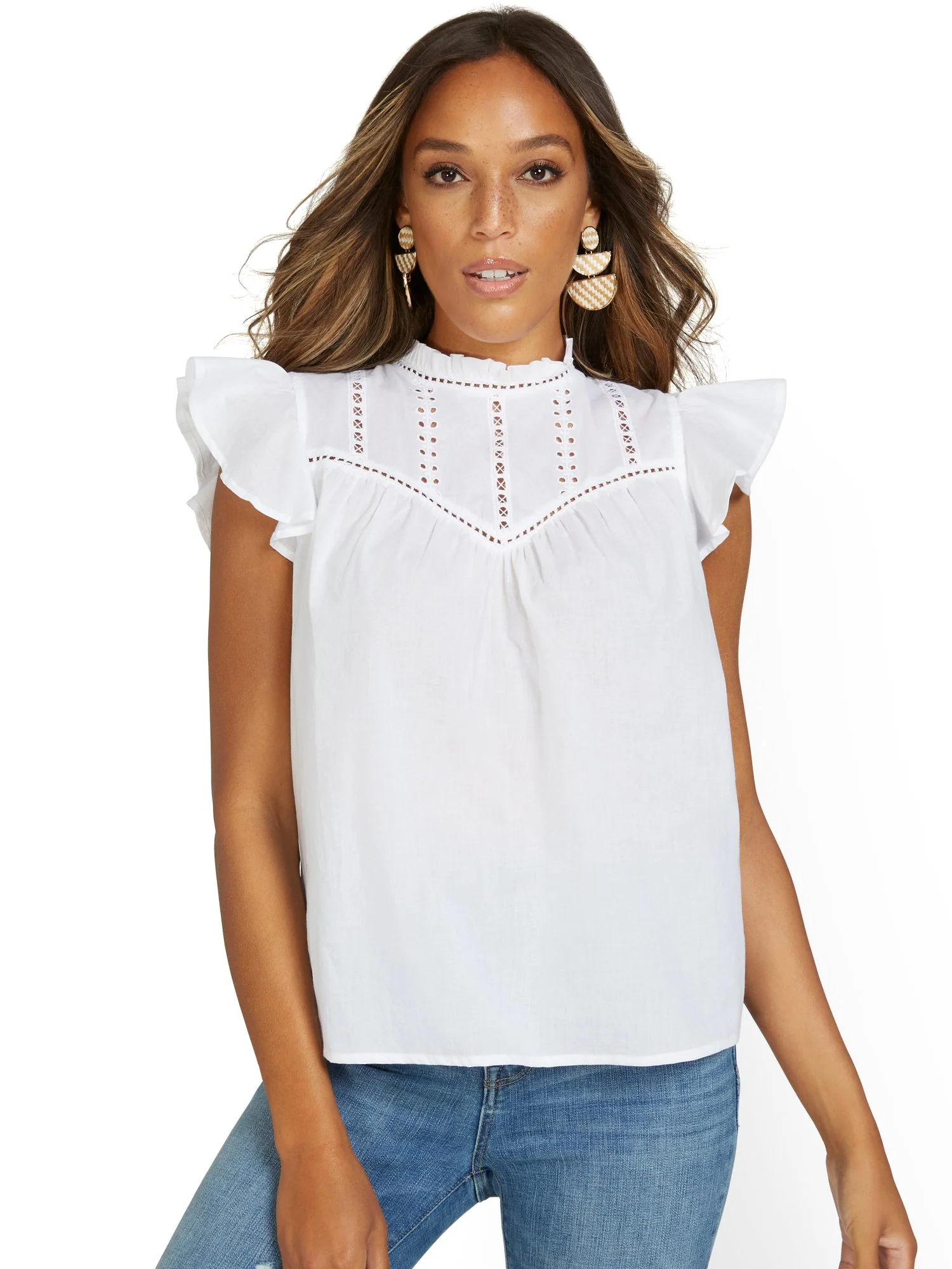 Sleeveless Ruffle Blouse - Image 2