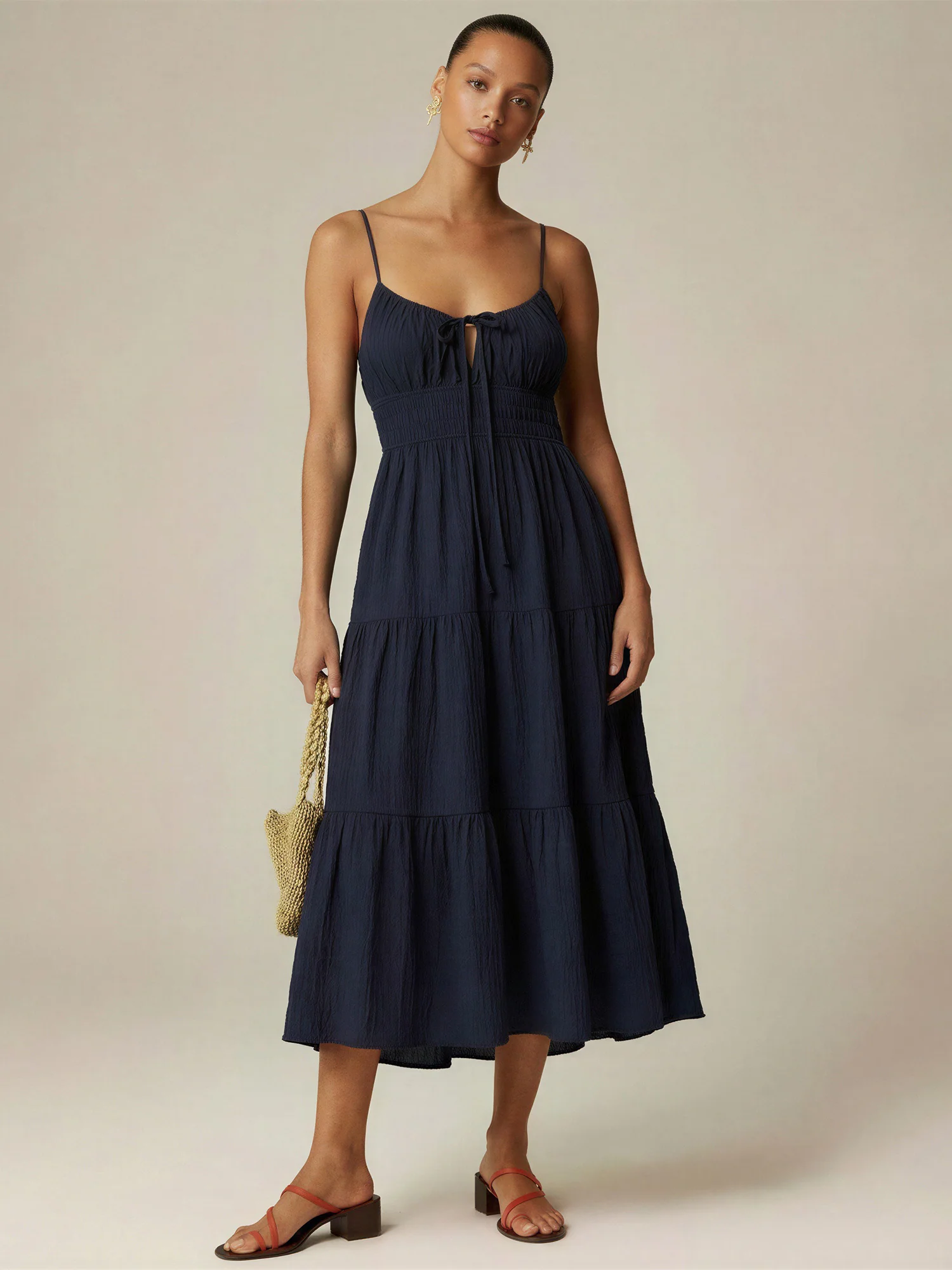 Sleeveless Tiered Midi Dress