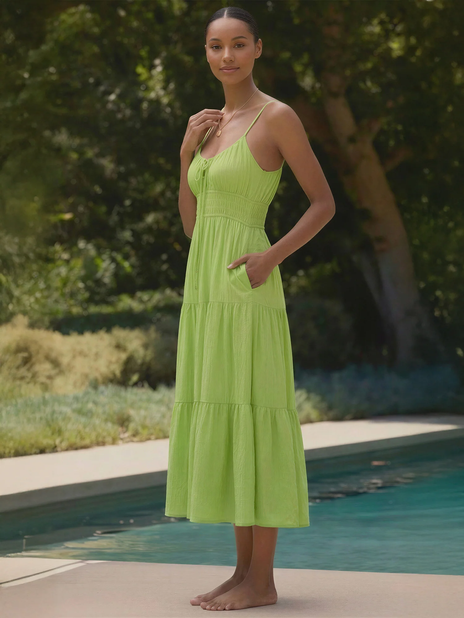 Sleeveless Tiered Midi Dress - Image 10