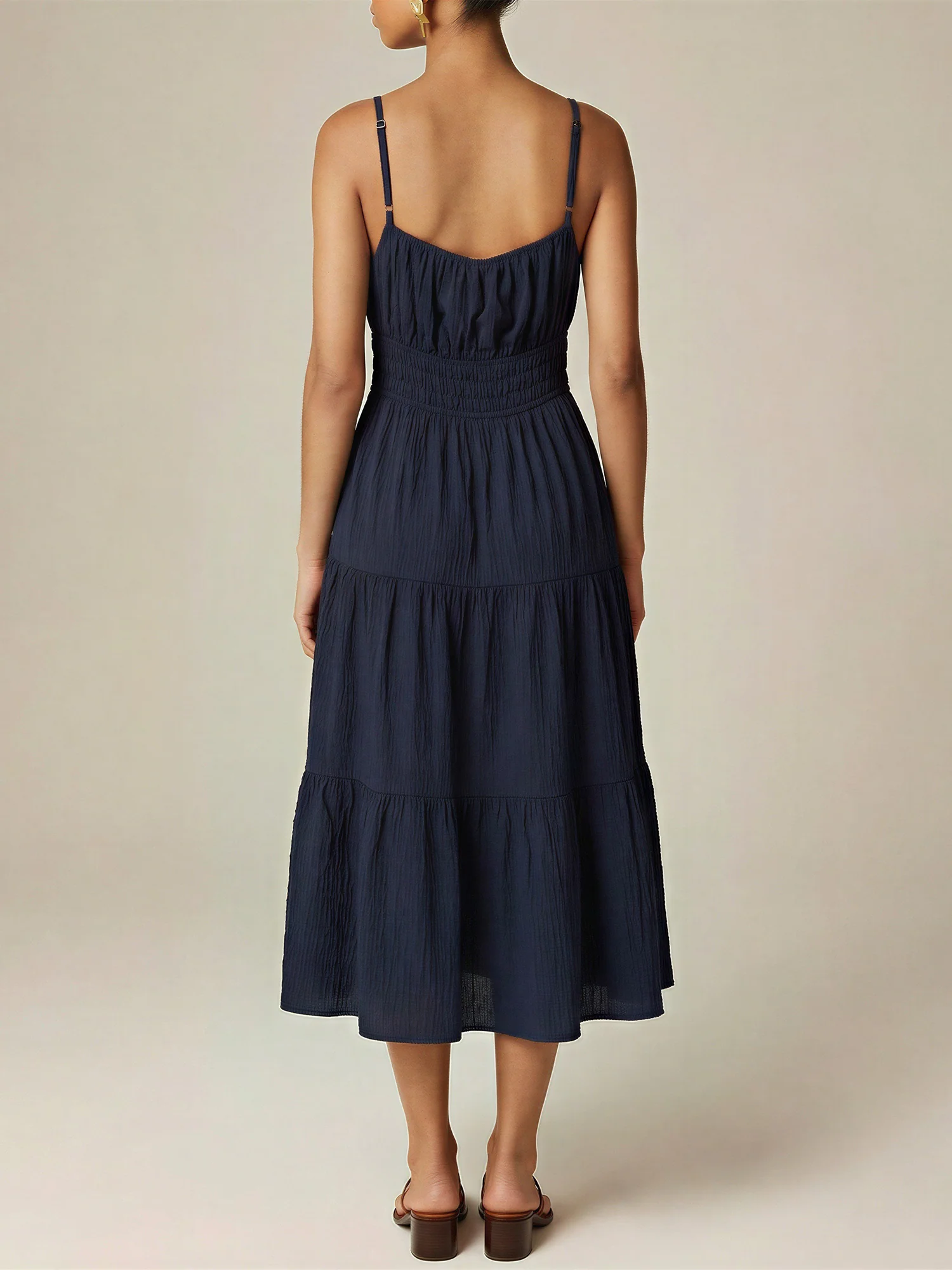 Sleeveless Tiered Midi Dress - Image 3