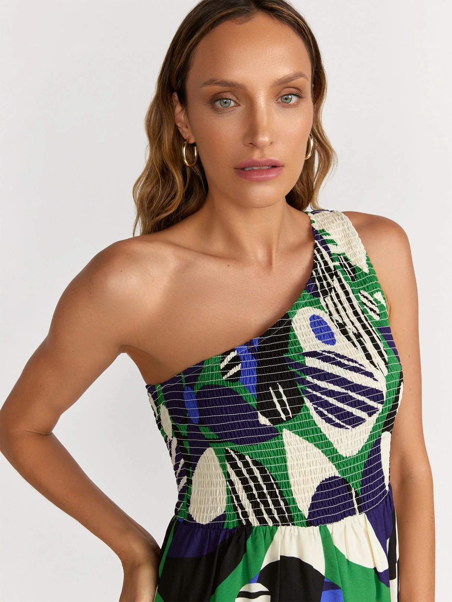 Sugarlips Smocked Bodice One-Shoulder Dress - Brands We Love - Image 2