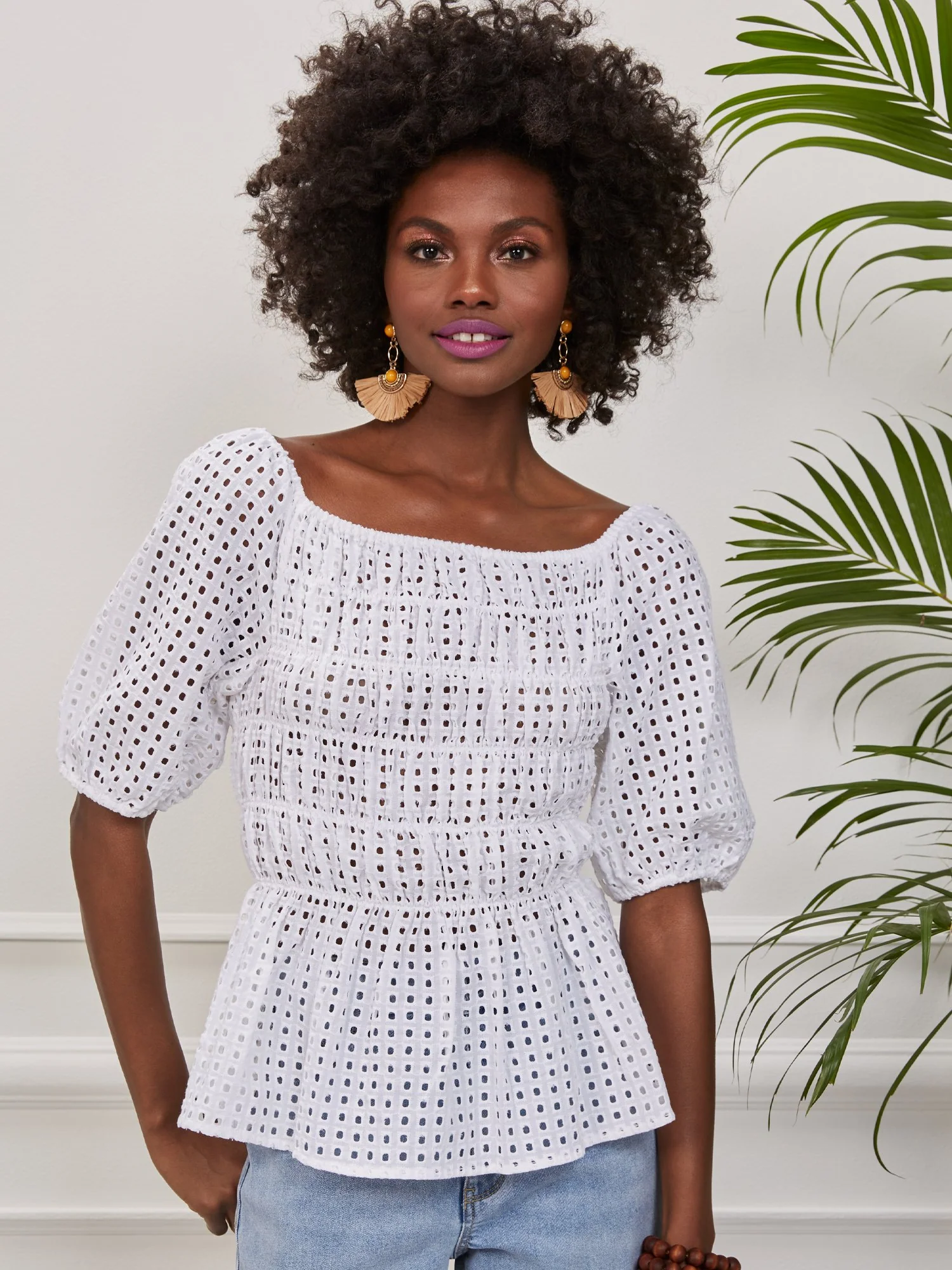 Smocked Eyelet Top - Image 2