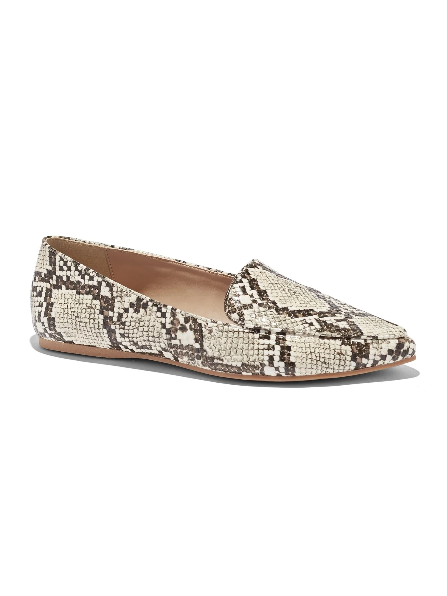 Snake-Print Pointed-Toe Loafer