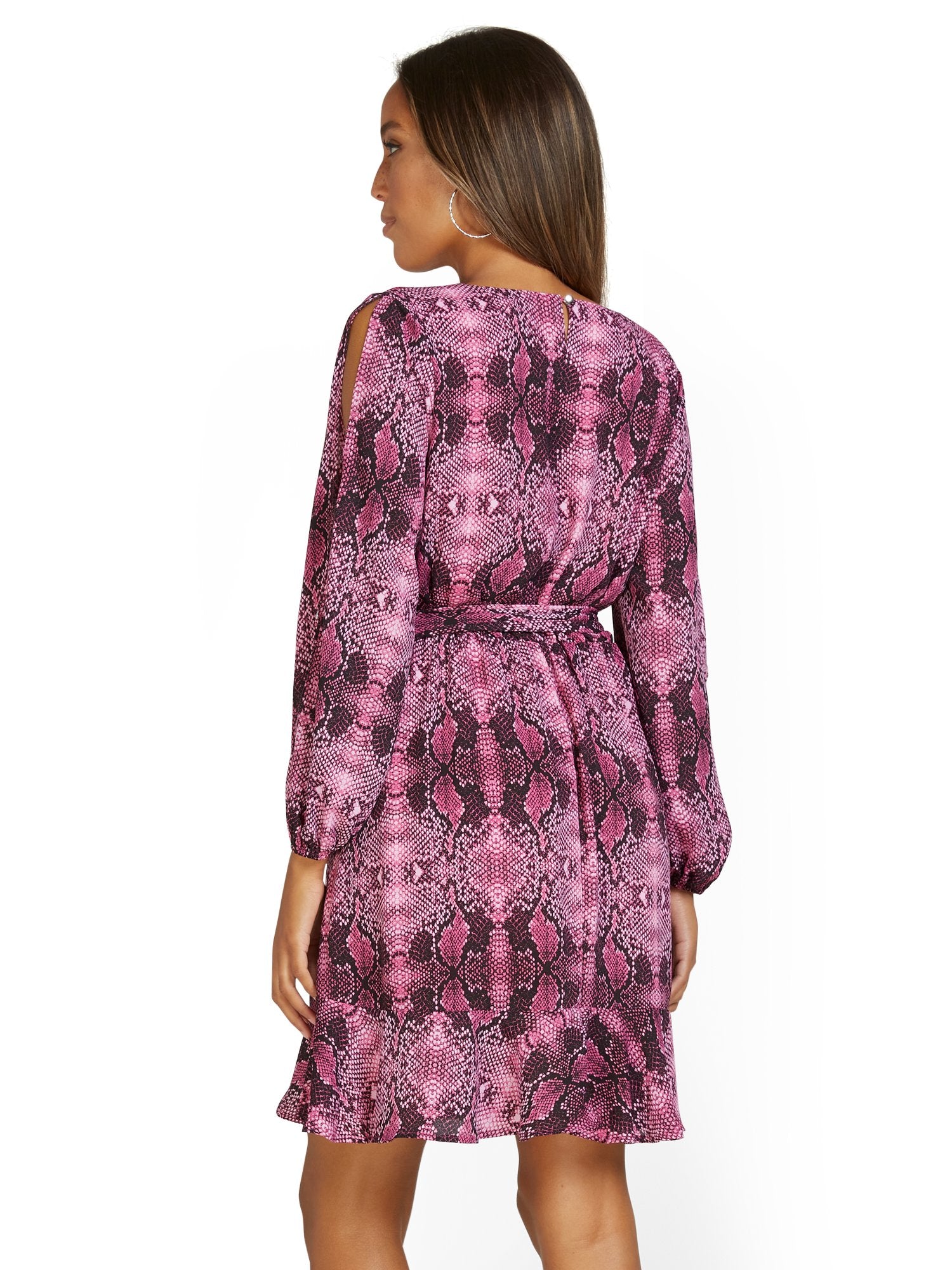 Snake-Print Wrap Dress - Image 3