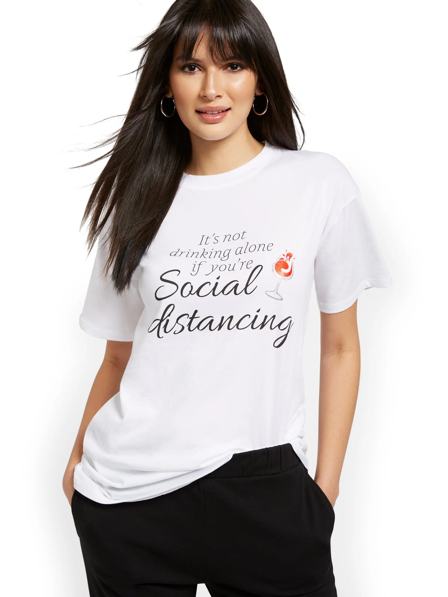 Social Distancing Oversized Graphic Tee - Image 2