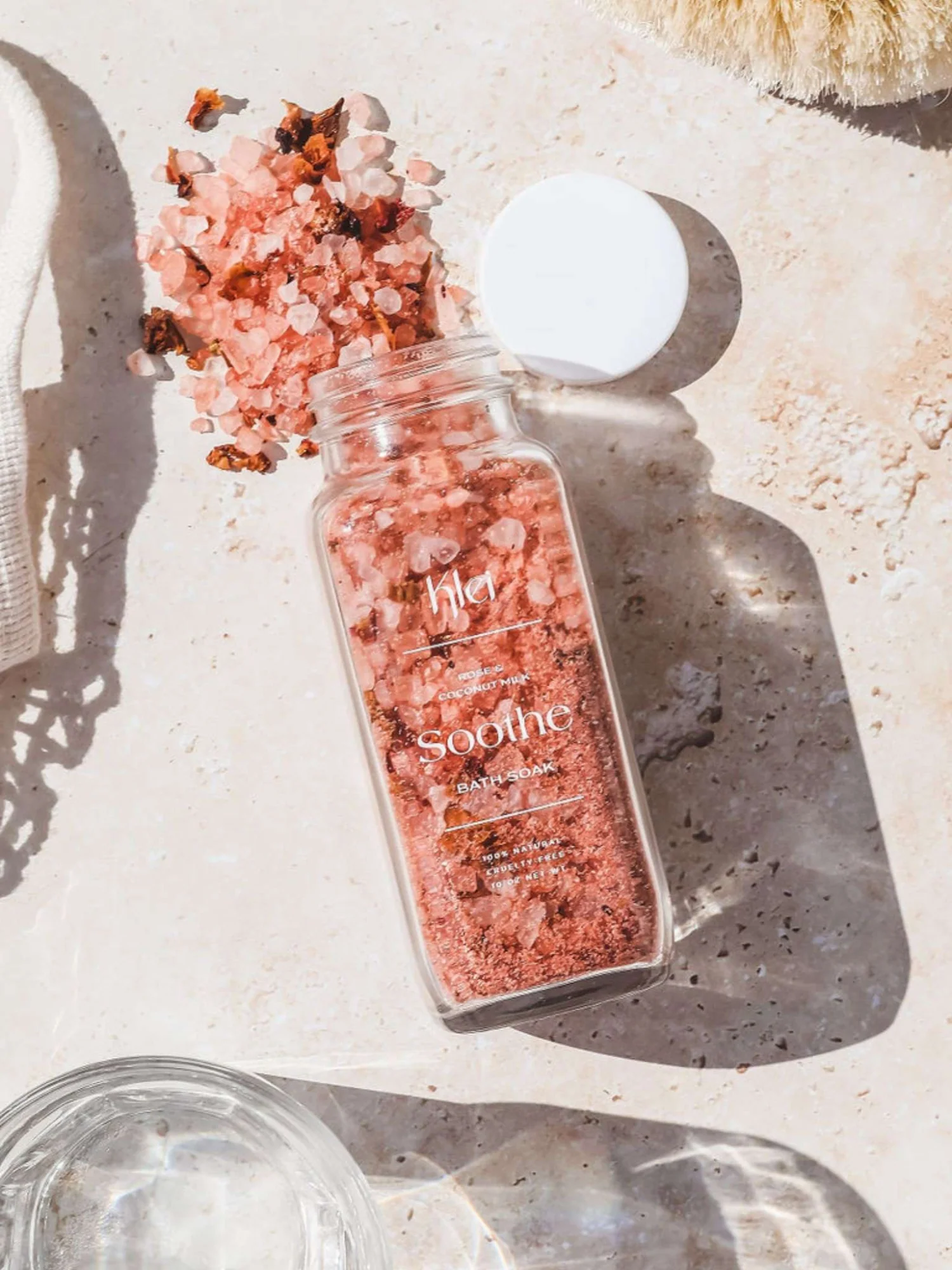 Soothe Rose & Coconut Milk Herbal Bath Soak - Klei Beauty - Image 4