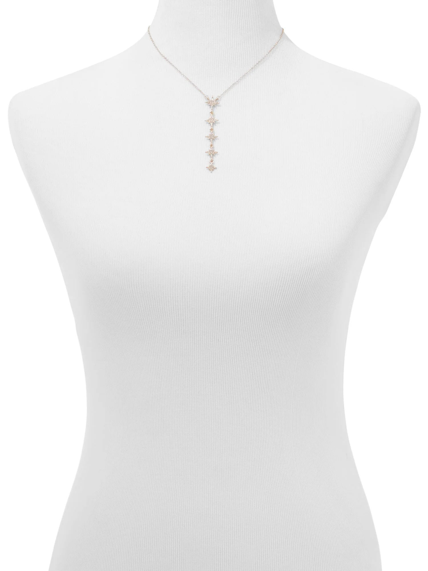Sparkling Linear Pendant Necklace - Image 2