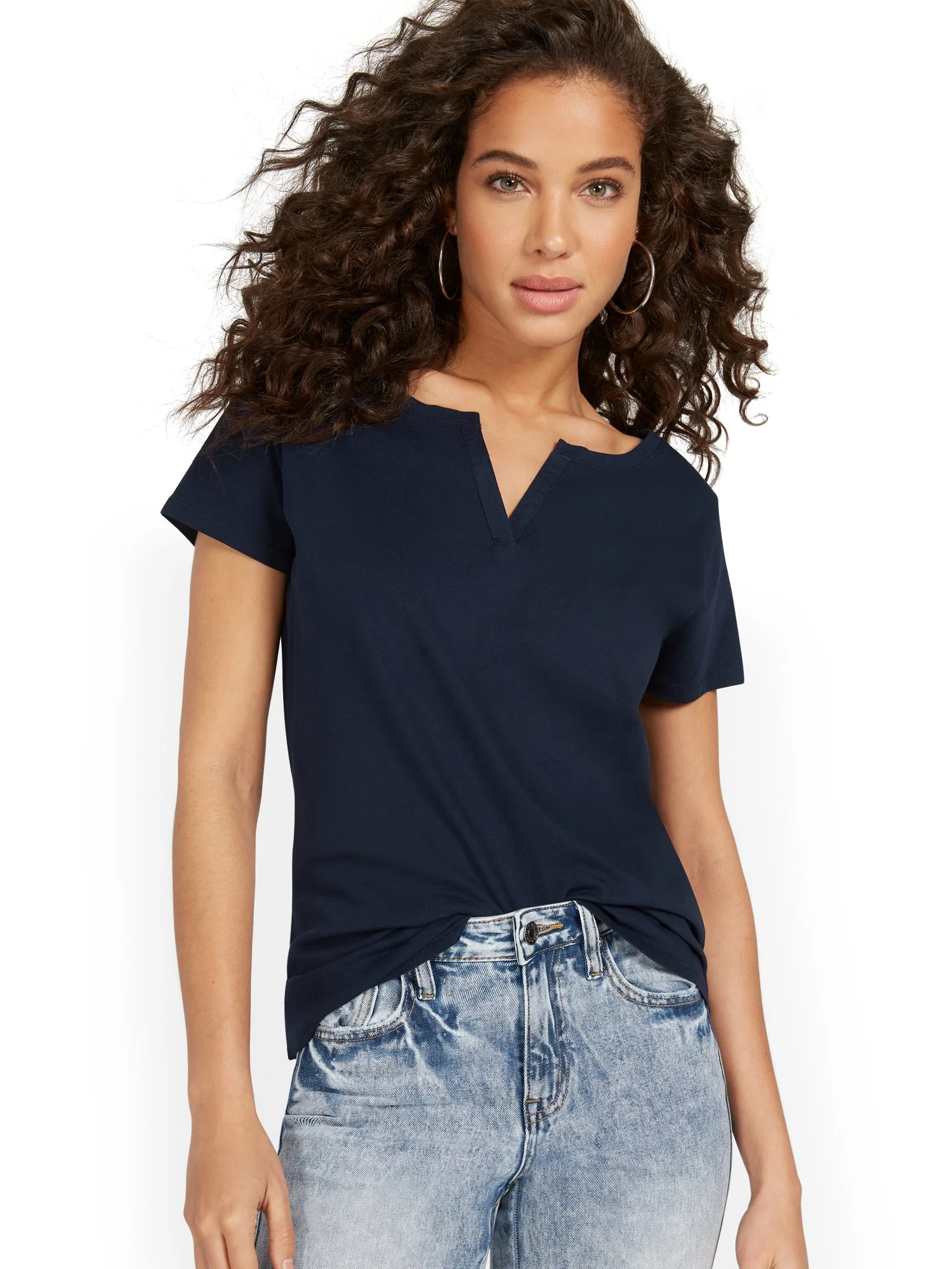 Split-Neck Perfect Tee - Image 14