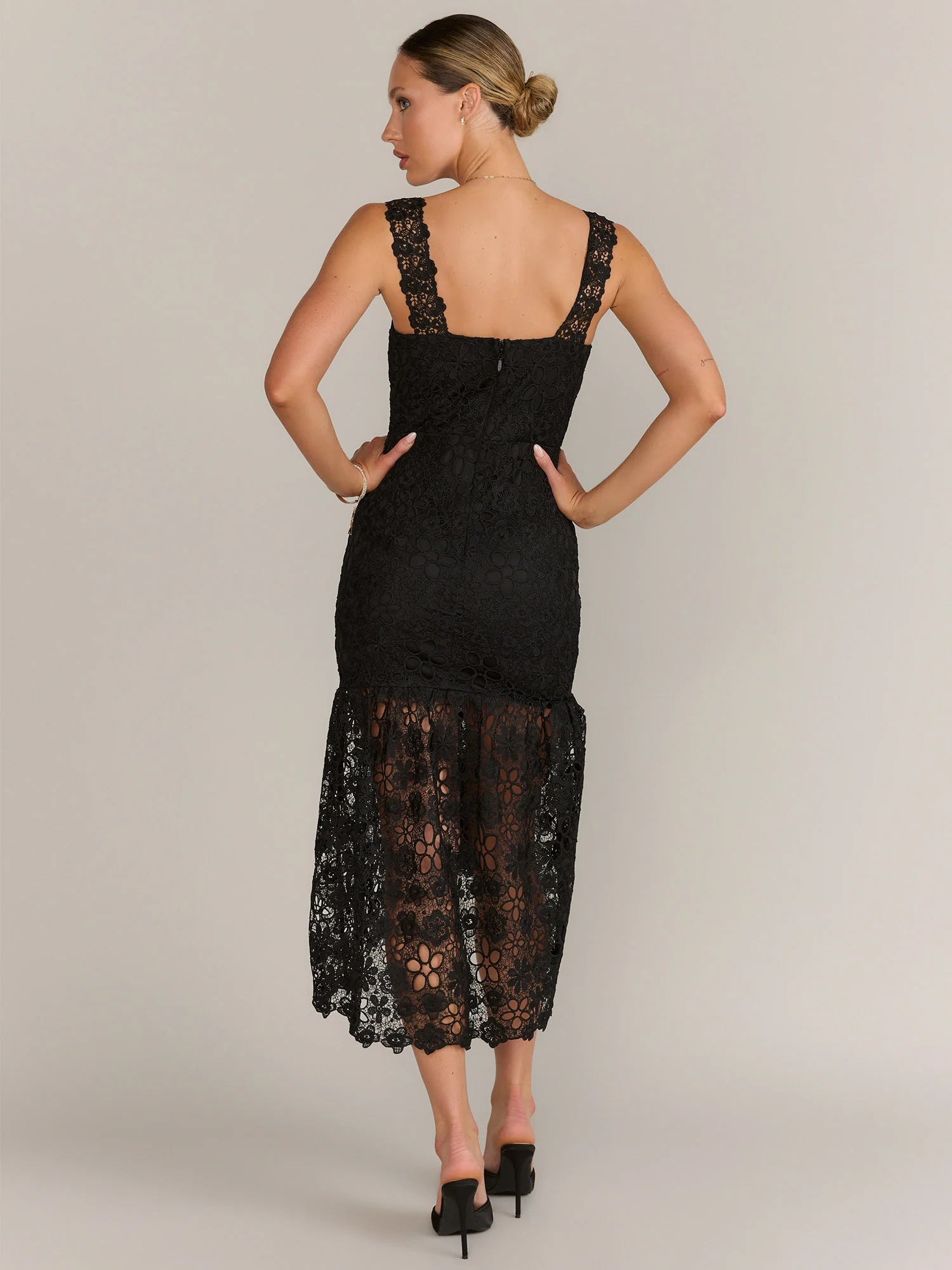 Just Me Square Neck Lace Dress - Brands We Love - Image 3