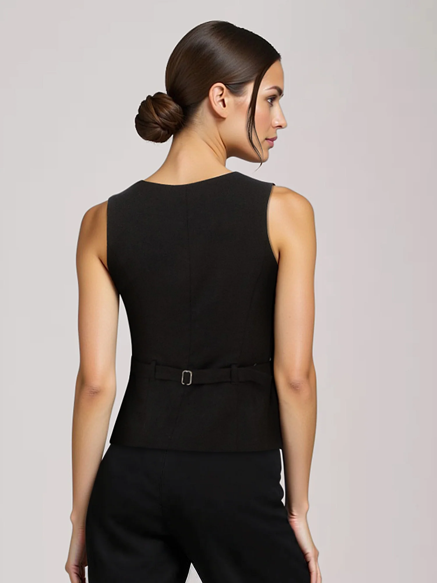 Square Neck Line Linen Vest - Image 3