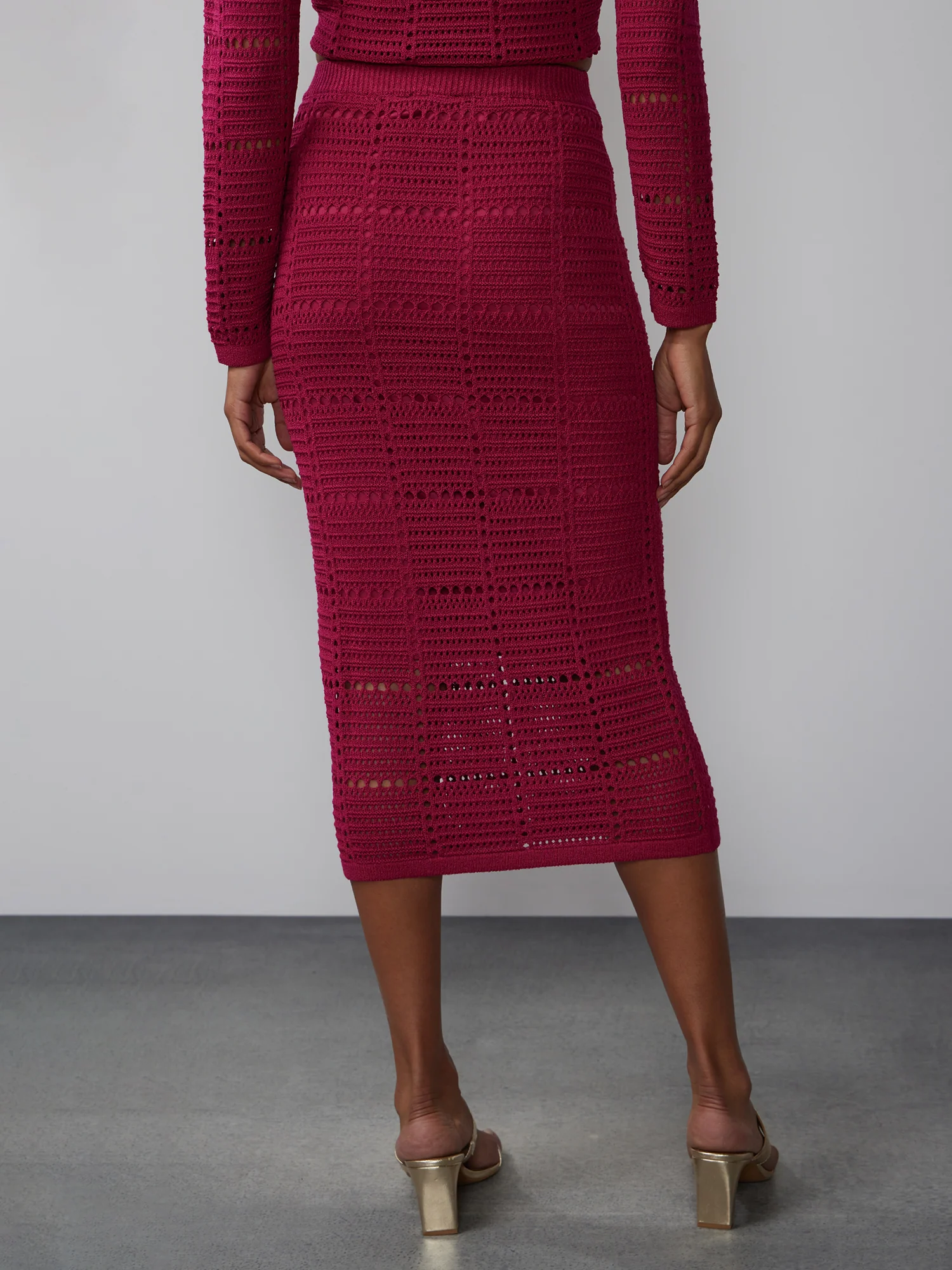 Open Stitch Knit Skirt - Image 3