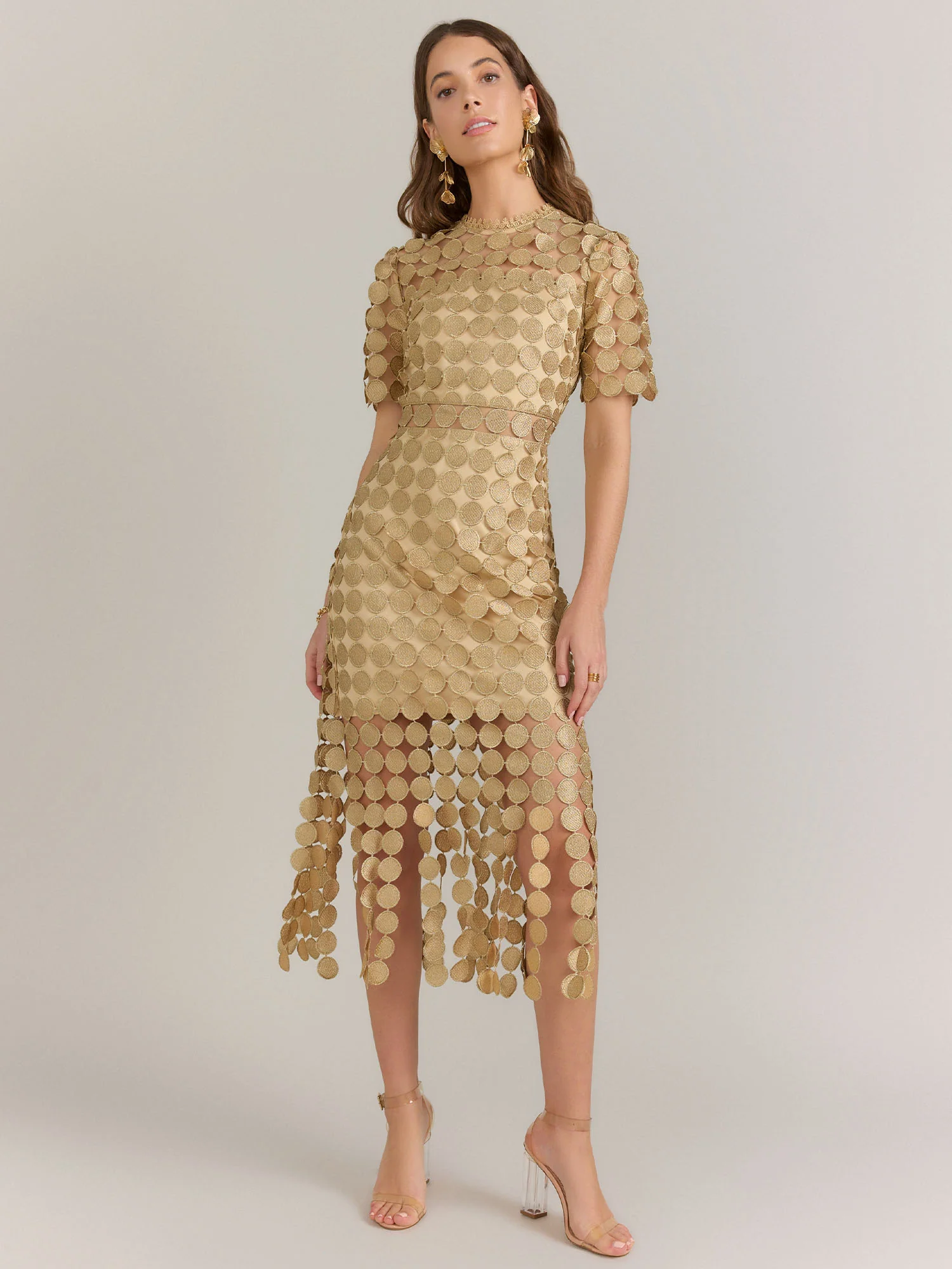 Just Me Circle Crochet Fringe Lurex Dress - Brands We Love