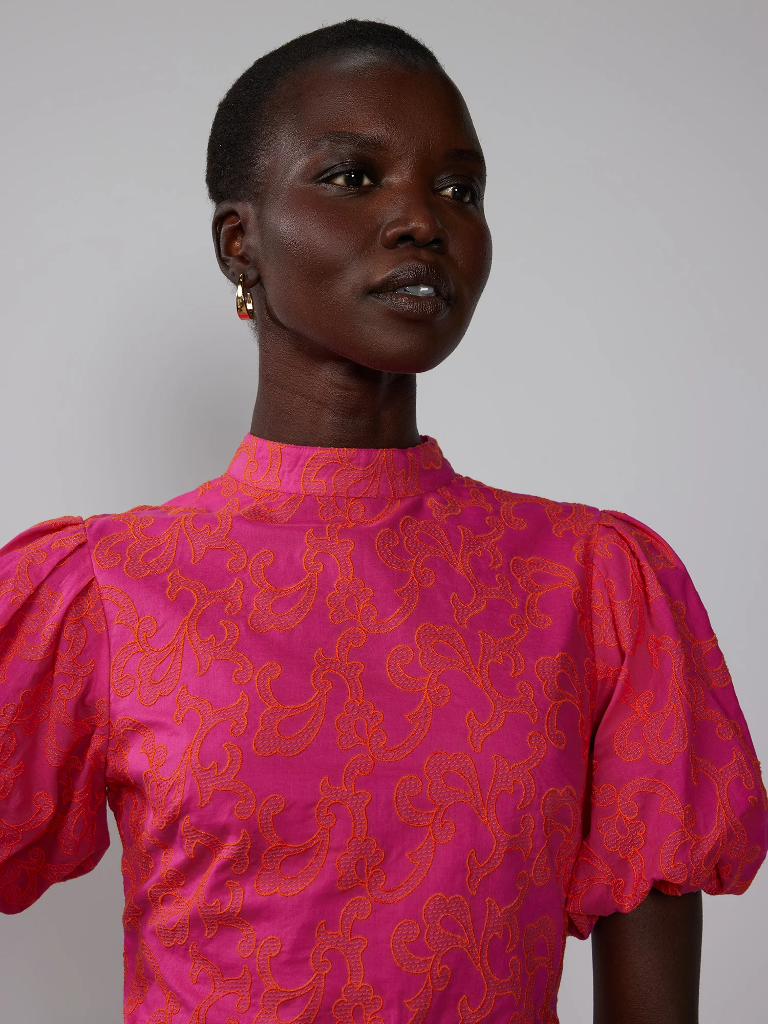 Short Sleeve Jacquard Mini Dress - Image 4