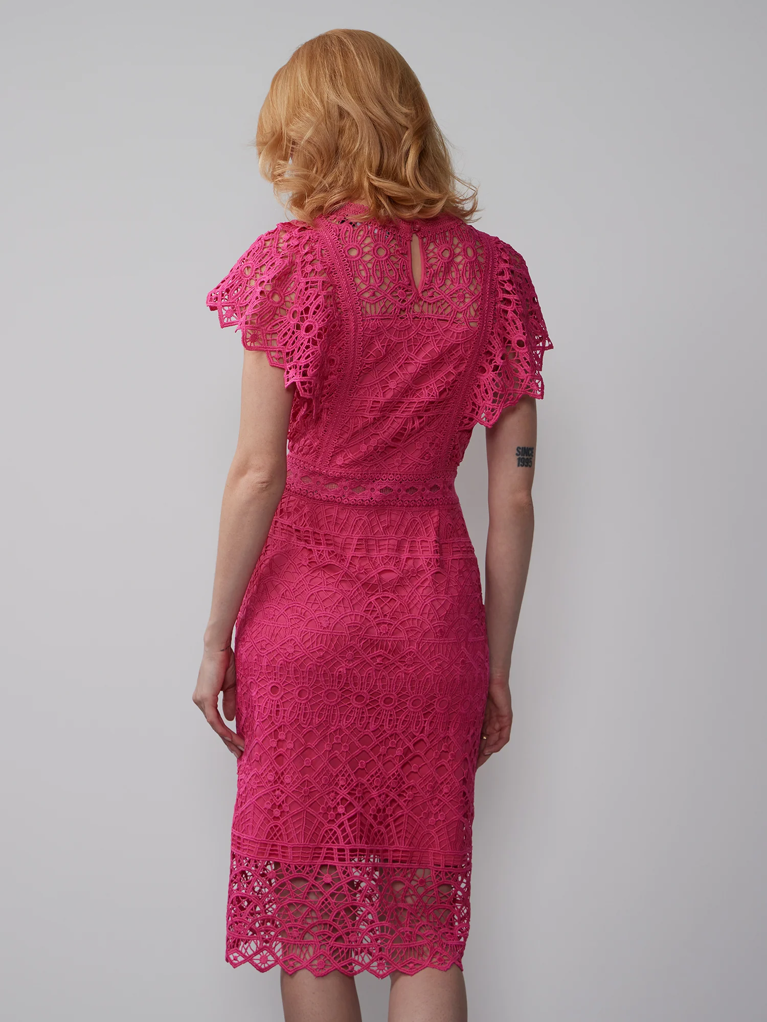Flutter Lace Sleeve Sheath Dress - Image 3