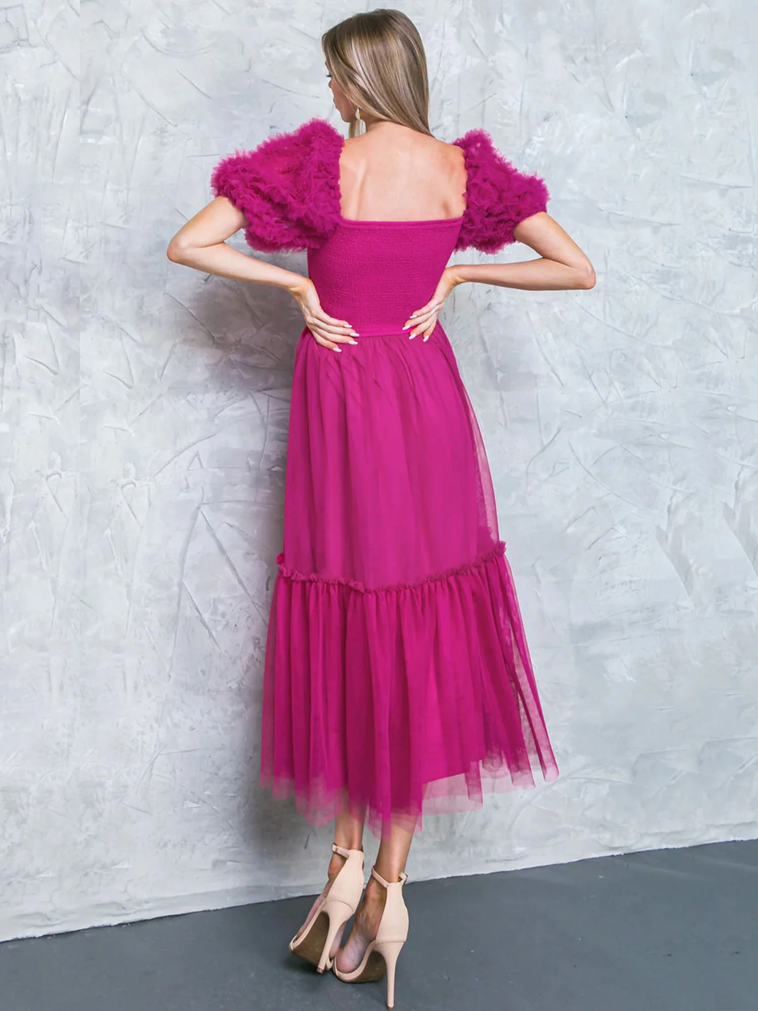 Flying Tomato Puff Sleeve Tulle Tiered Maxi Dress - Brands We Love - Image 5