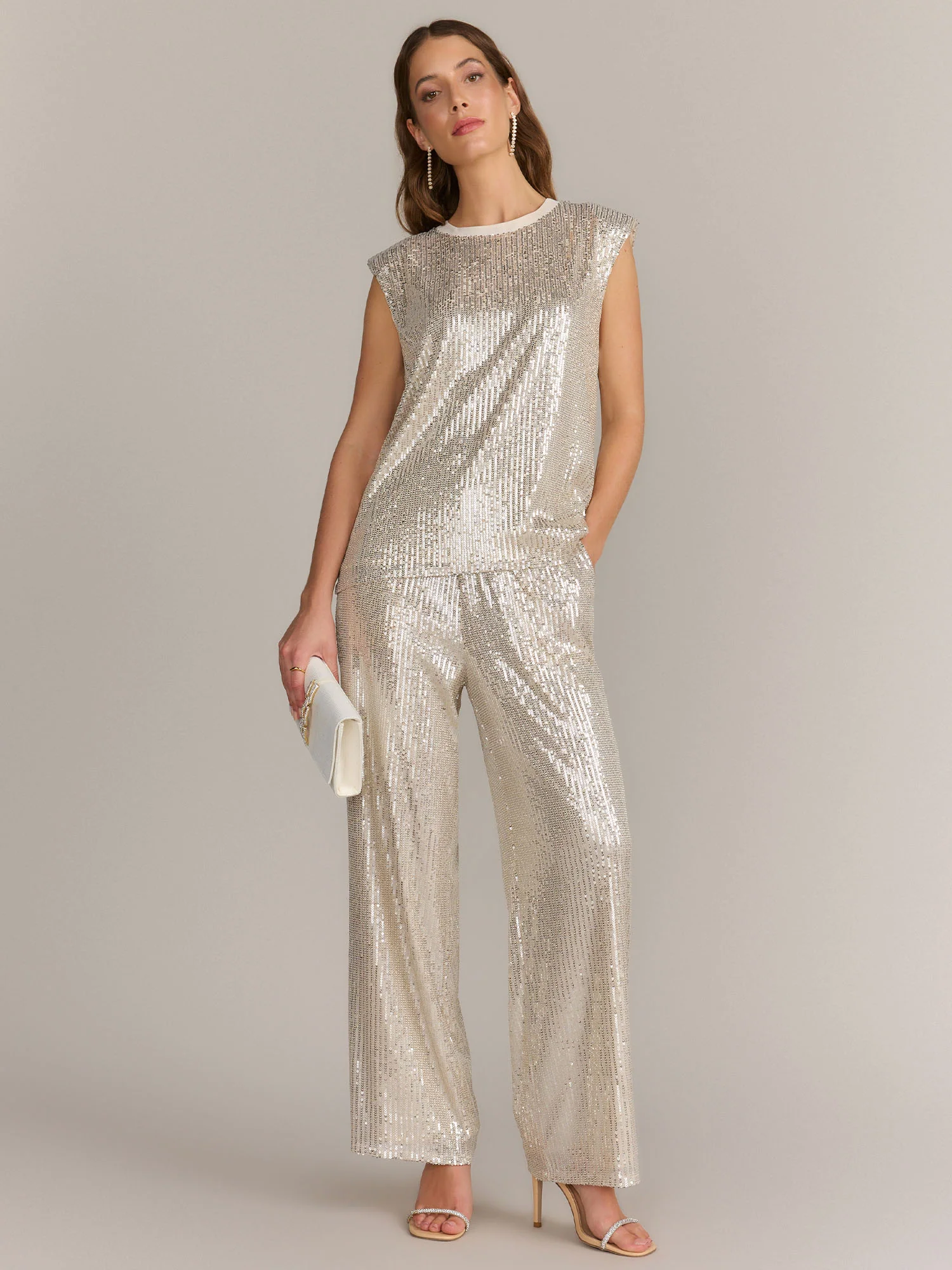 Gilli Shoulder Pad Sequin Top - Brands We Love - Image 2