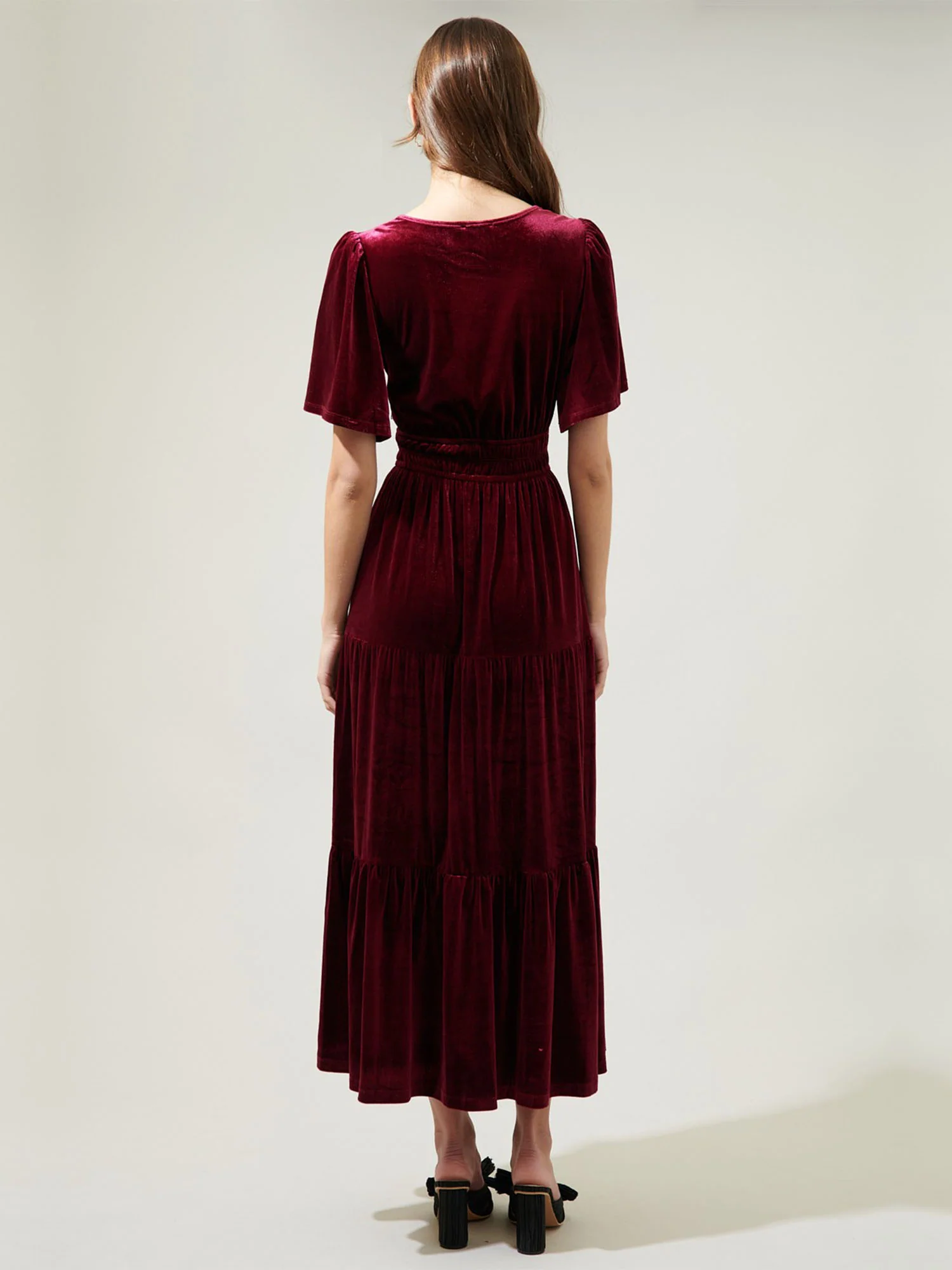 Sugarlips Velvet Tiered Midi Dress - Brands We Love - Image 5
